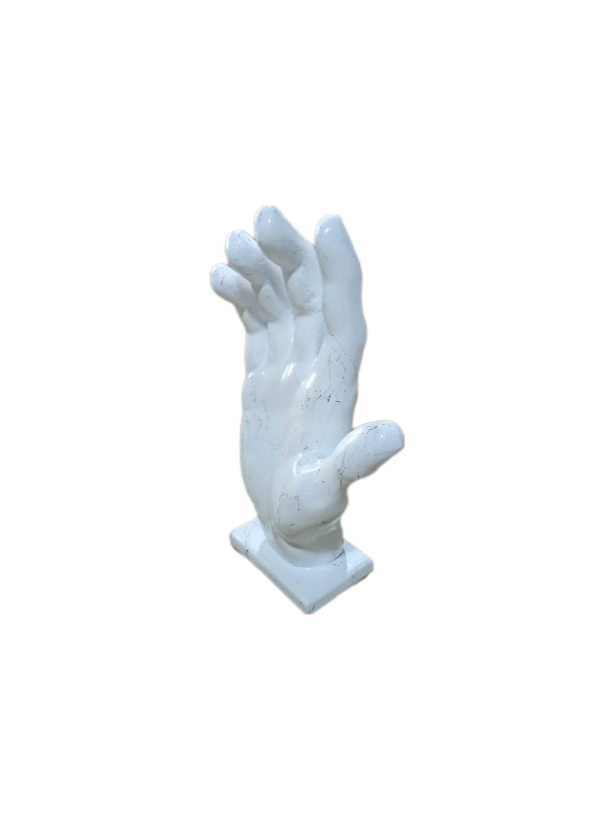 moebel17 Dekofigur Skulptur Hand Weiß Polyresin Dekofigur aus Marmoroptik