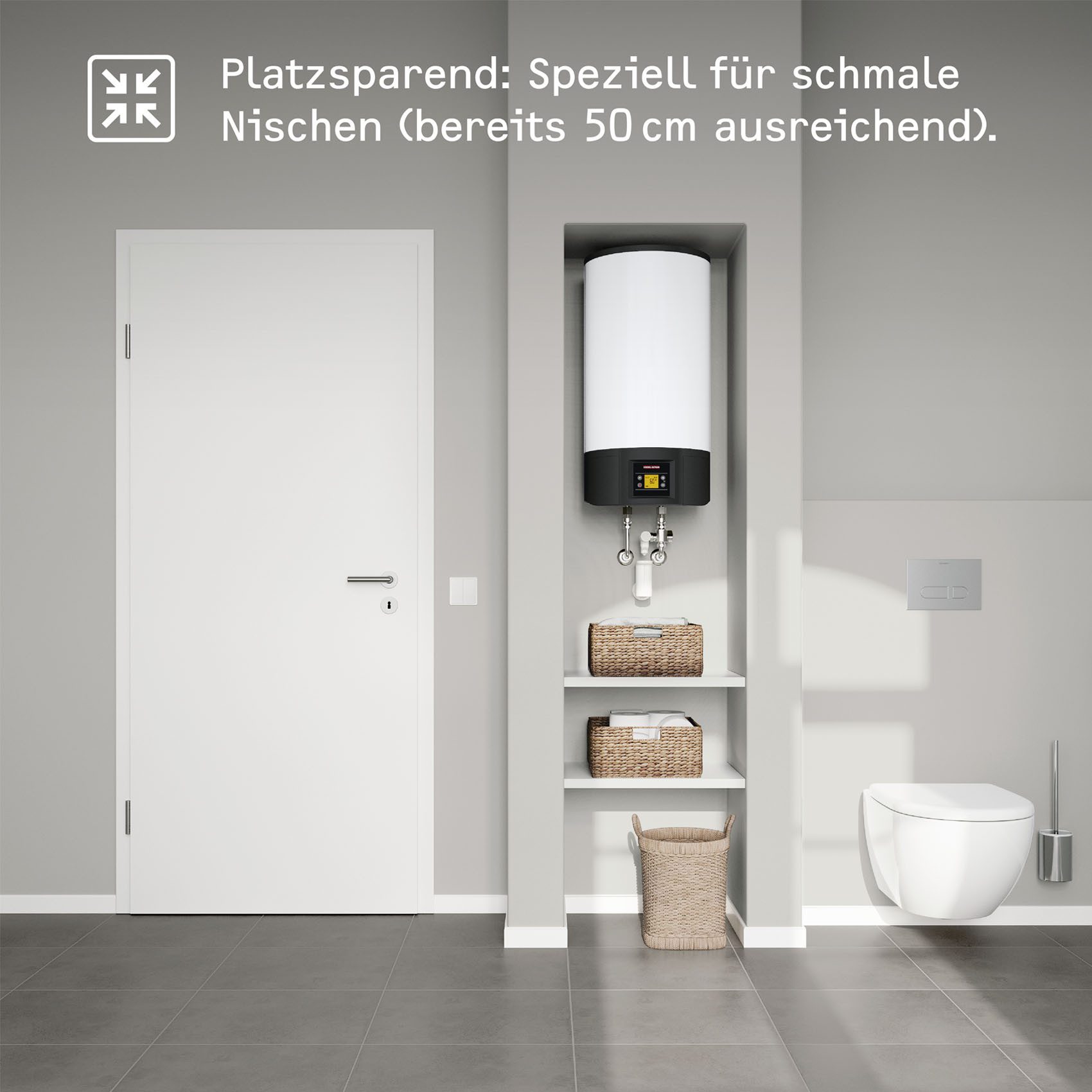 STIEBEL ELTRON Wandspeicher EW-V 50 ECO, LC-Display, geringer Bereitschaftsenergieverbrauch, druckfest