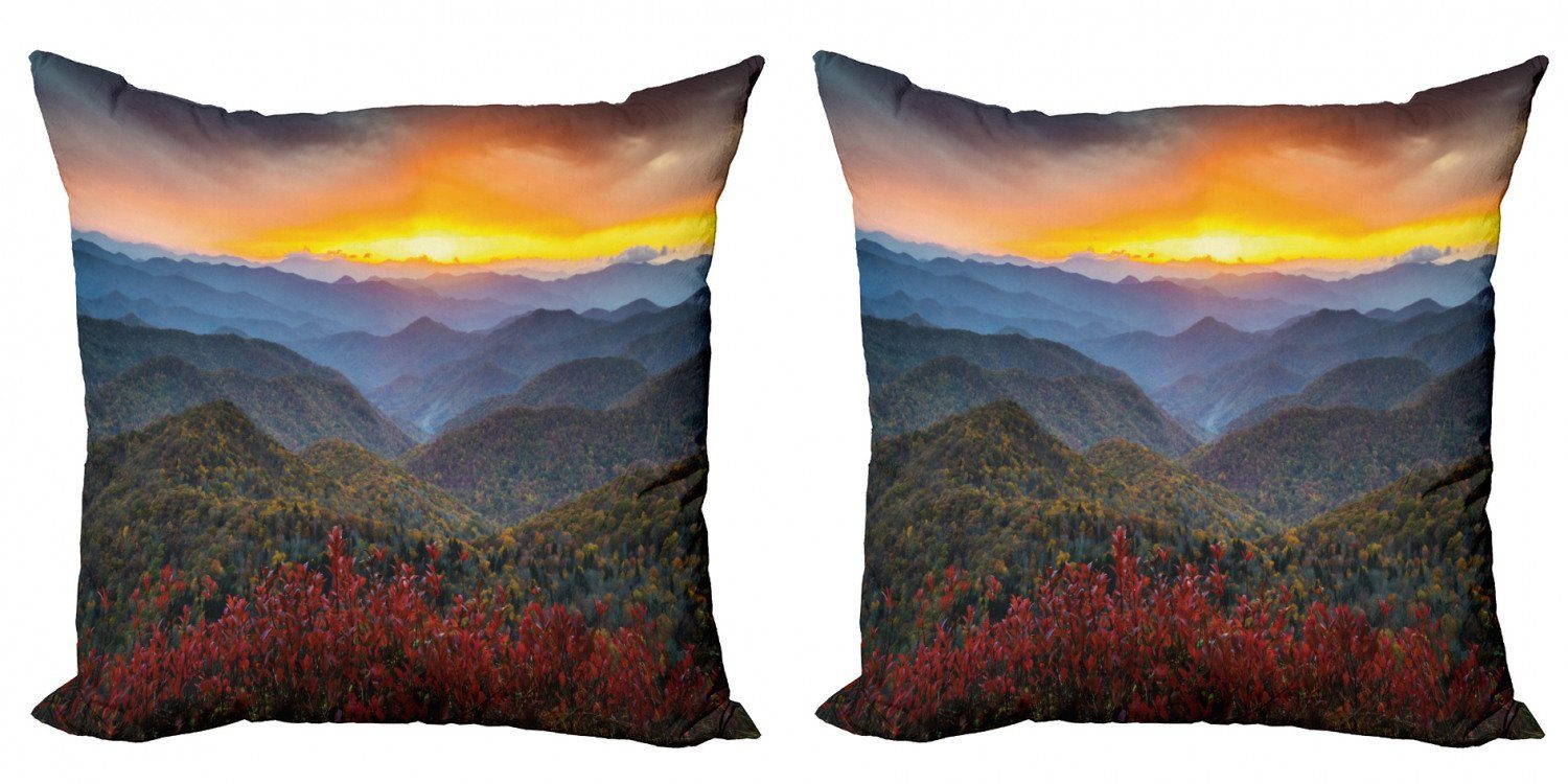 Doppelseitiger (2 Accent Kissenbezüge Sonnenuntergang Modern Digitaldruck, Malerischer Appalachian Stück), Abakuhaus NC