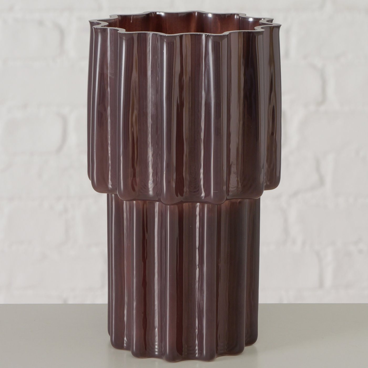 BOLTZE GRUPPE GmbH Dekovase Vase Verina, Braun, ca. 20 cm hoch, 2085770 (1 St)