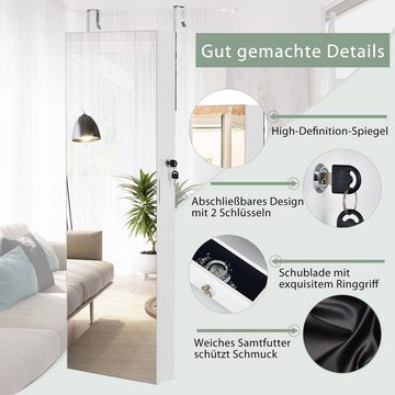 COSTWAY Schmuckschrank mit 6 LED&Schubladen, abschließbar