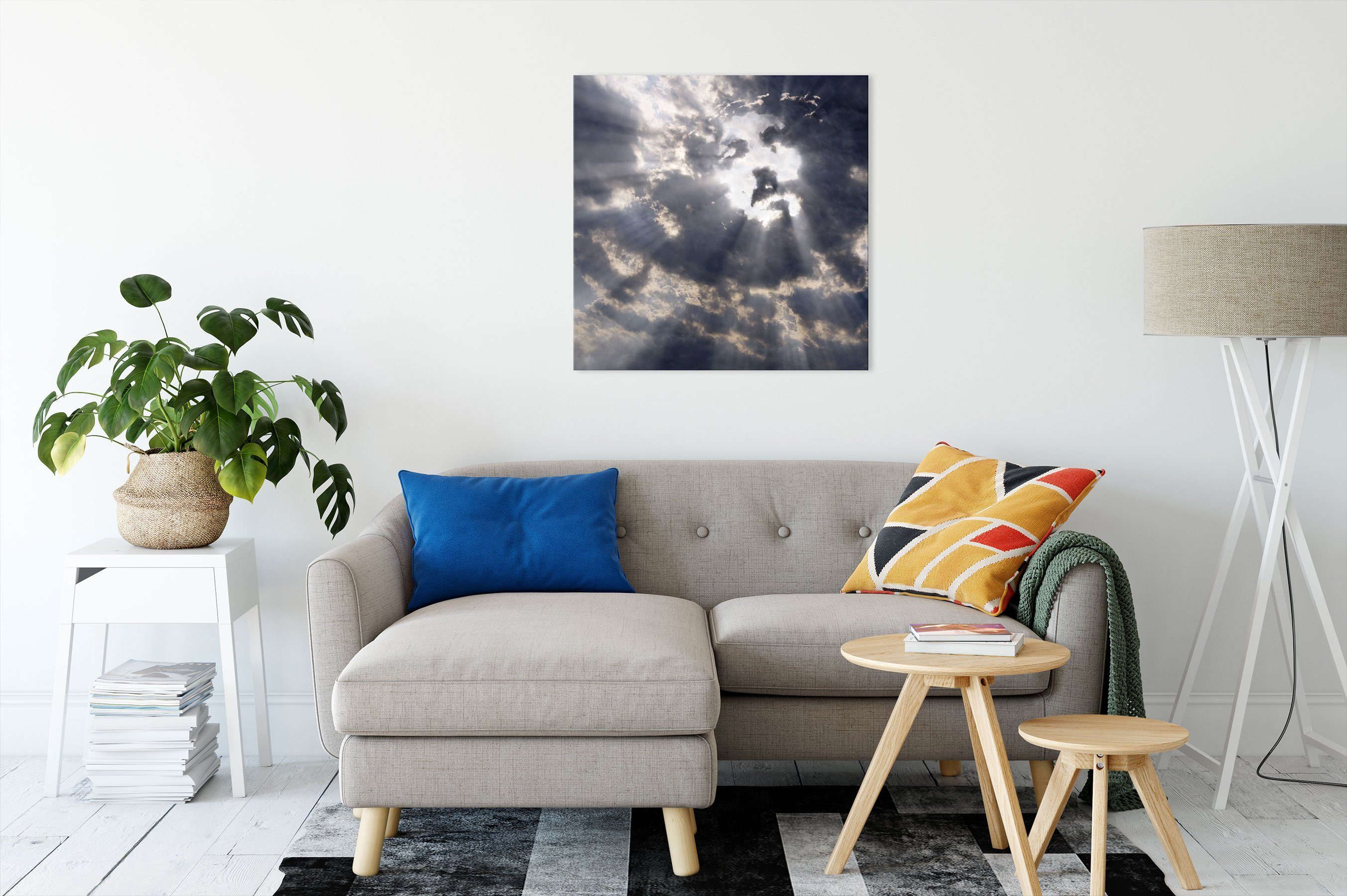 Pixxprint Leinwandbild Das Jesusgesicht am Himmel, Das Jesusgesicht am Himmel (1 St), Leinwandbild fertig bespannt, inkl. Zackenaufhänger
