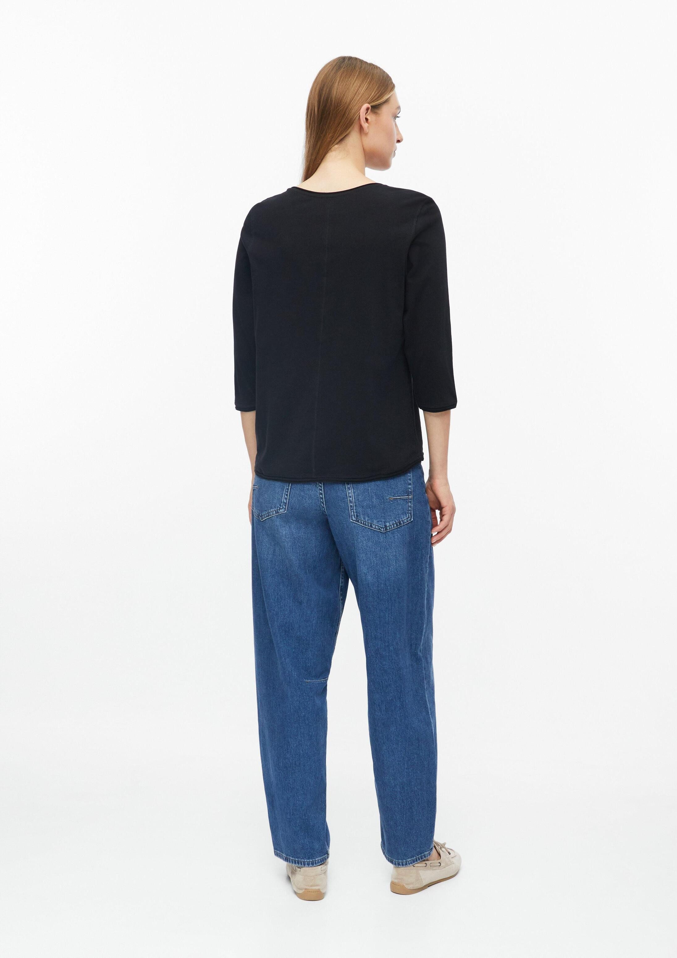 s.Oliver 3/4-Arm-Shirt T-Shirt T-Shirt mit Rollkante im Relaxed Fit