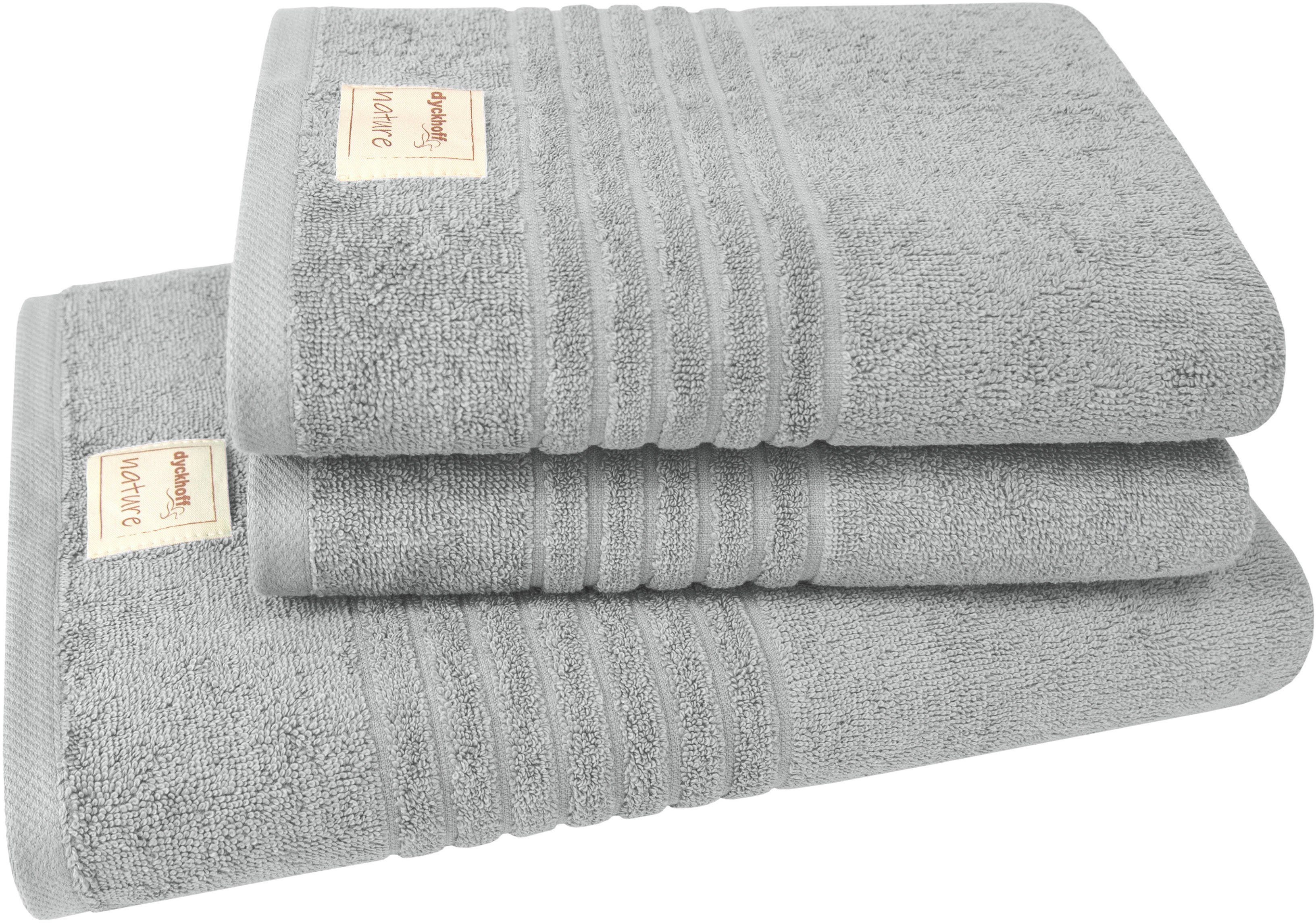 Dyckhoff Handtuch Set Nature, Frottier (Set, 3-St), 3er Set: 2x Handtücher, je 50 x 100 cm & 1x Badetuch 70 x 140 cm