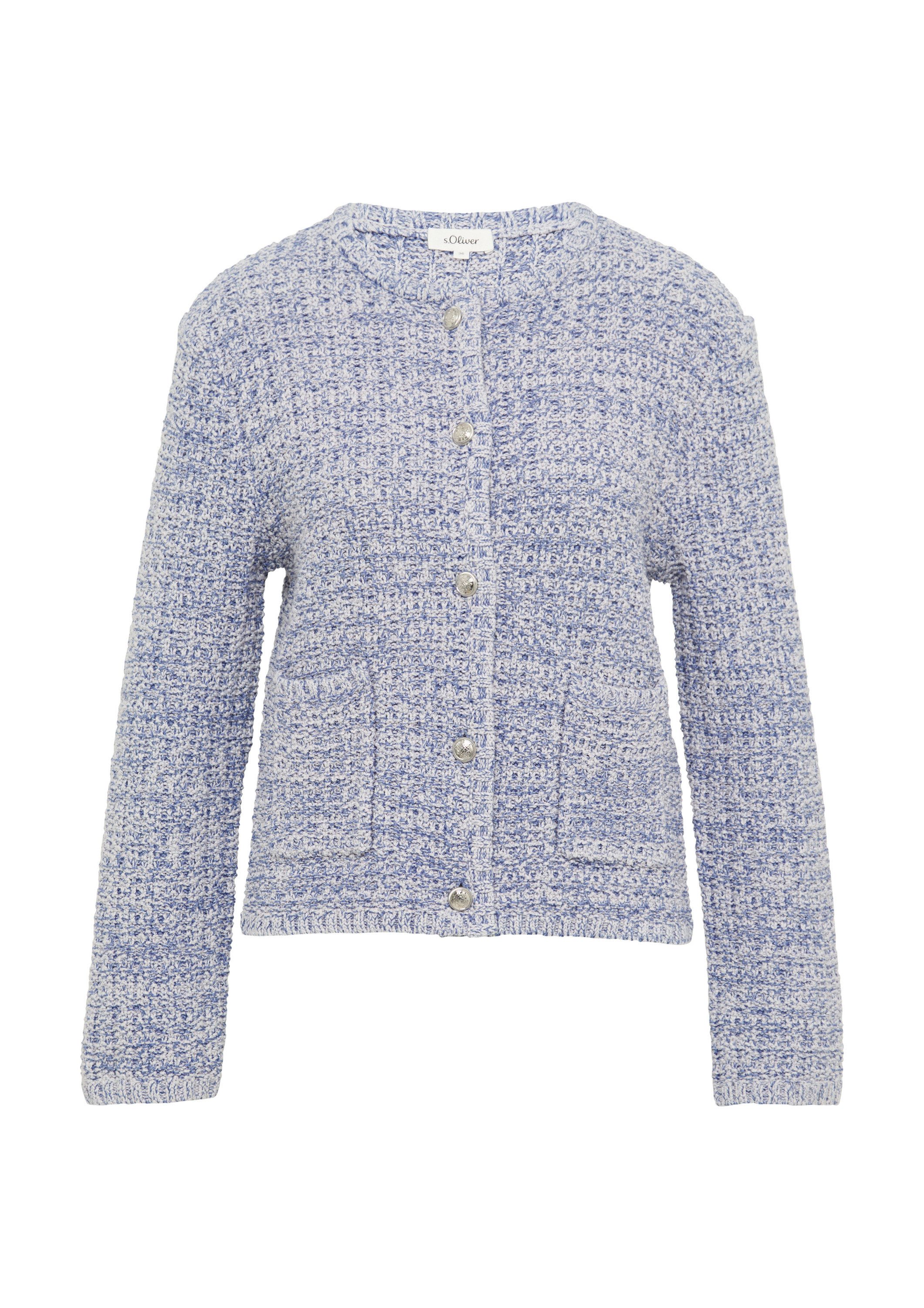 s.Oliver Cardigan Strickjacke Strukturierte Strickjacke in Melange-Optik günstig online kaufen
