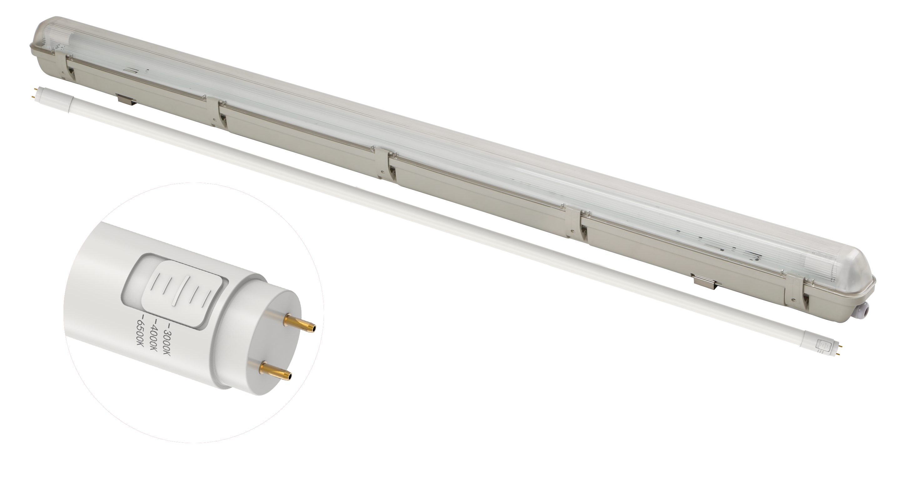 LED's light LED Deckenleuchte 2410202 LED-Feuchtraumleuchte, LED, 120 cm 18W CCT warm-neutral-kaltweiß