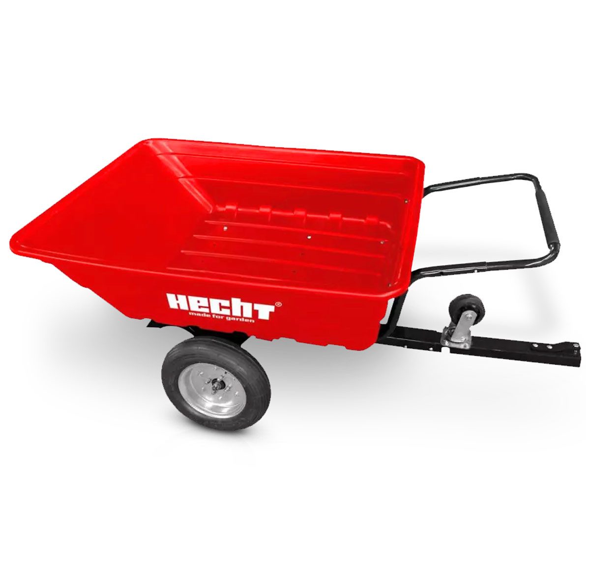 Hecht Rasentraktoranhänger 122 x 94,5 x 30 cm, max. 300 kg, 360° Bugrad, Deichsel eingeklappt