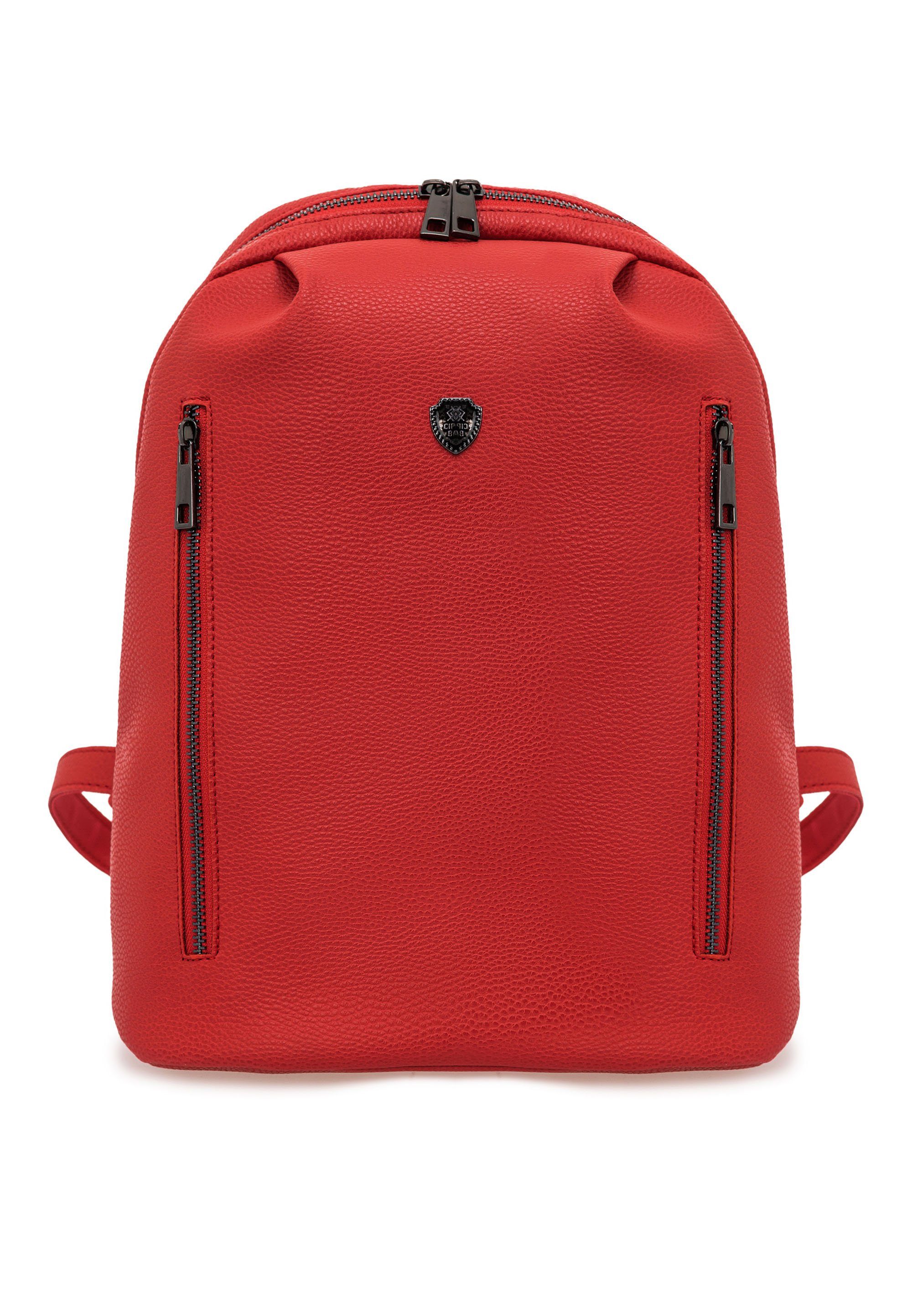 Cipo & Baxx Cityrucksack, mit praktischen Seitentaschen rot