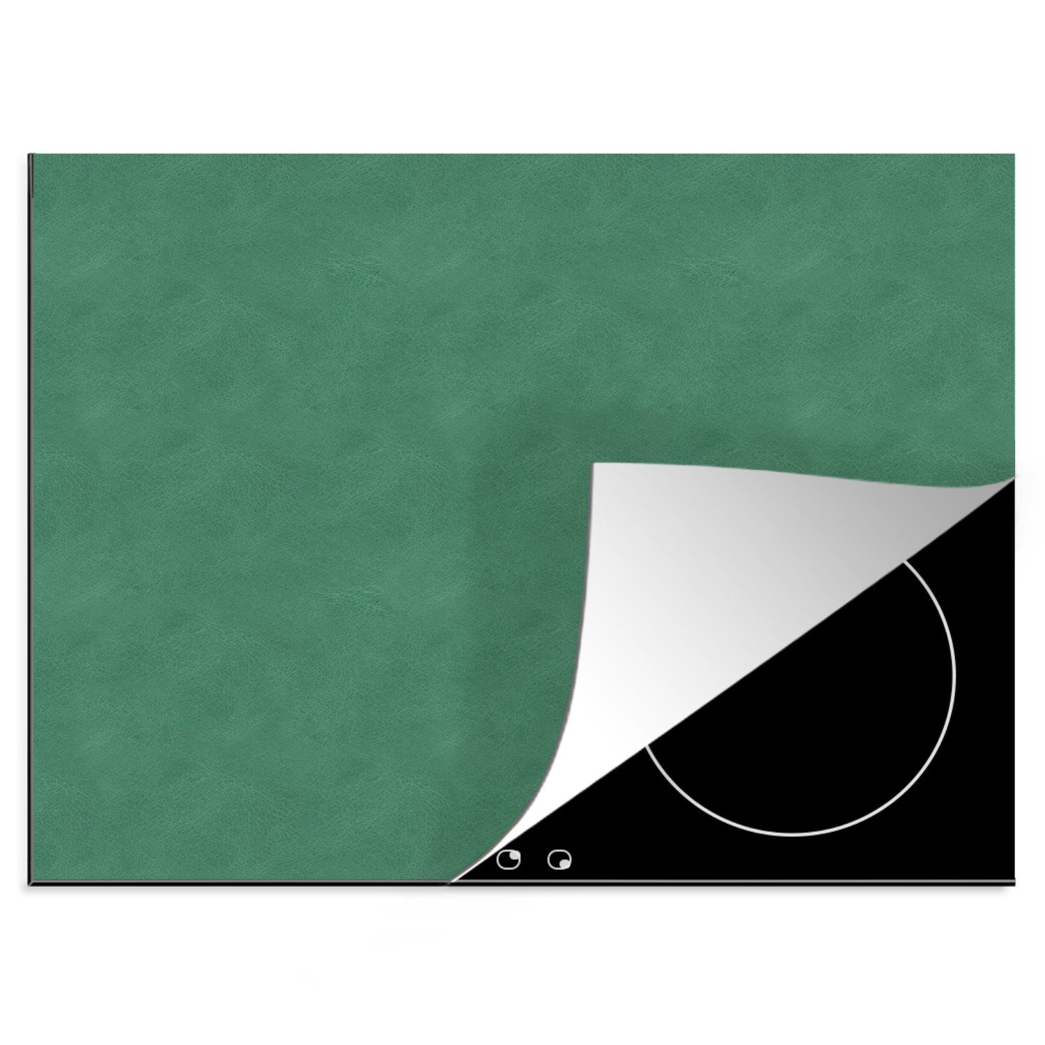 MuchoWow Herdblende-/Abdeckplatte Induktionsschutz - Leder Grün nutzbar, Arbeitsfläche Vinyl, Tiere, - (1 60x52 cm, - Mobile tlg), Ceranfeldabdeckung