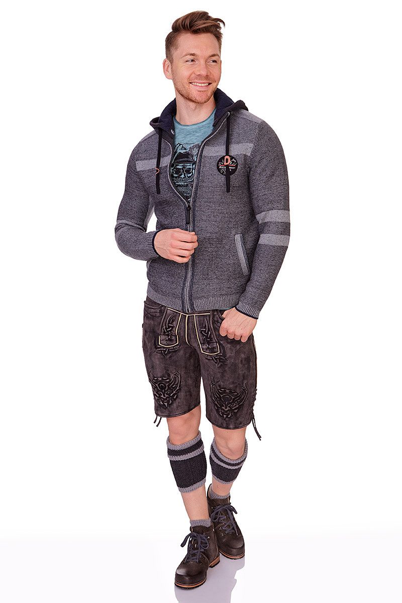 Spieth & Wensky Outdoorjacke Strickjacke Herren - SILVAN - mittelgrau