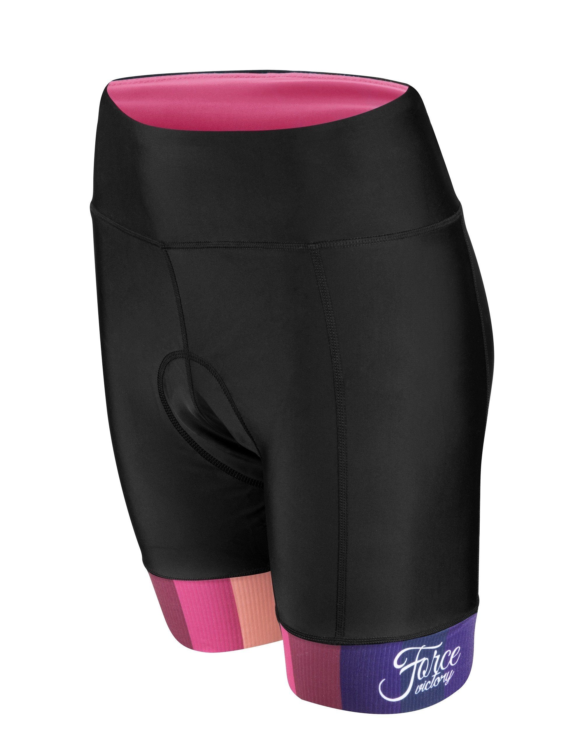 FORCE Fahrradhose Shorts F schwarz-pink LADY VICTORY