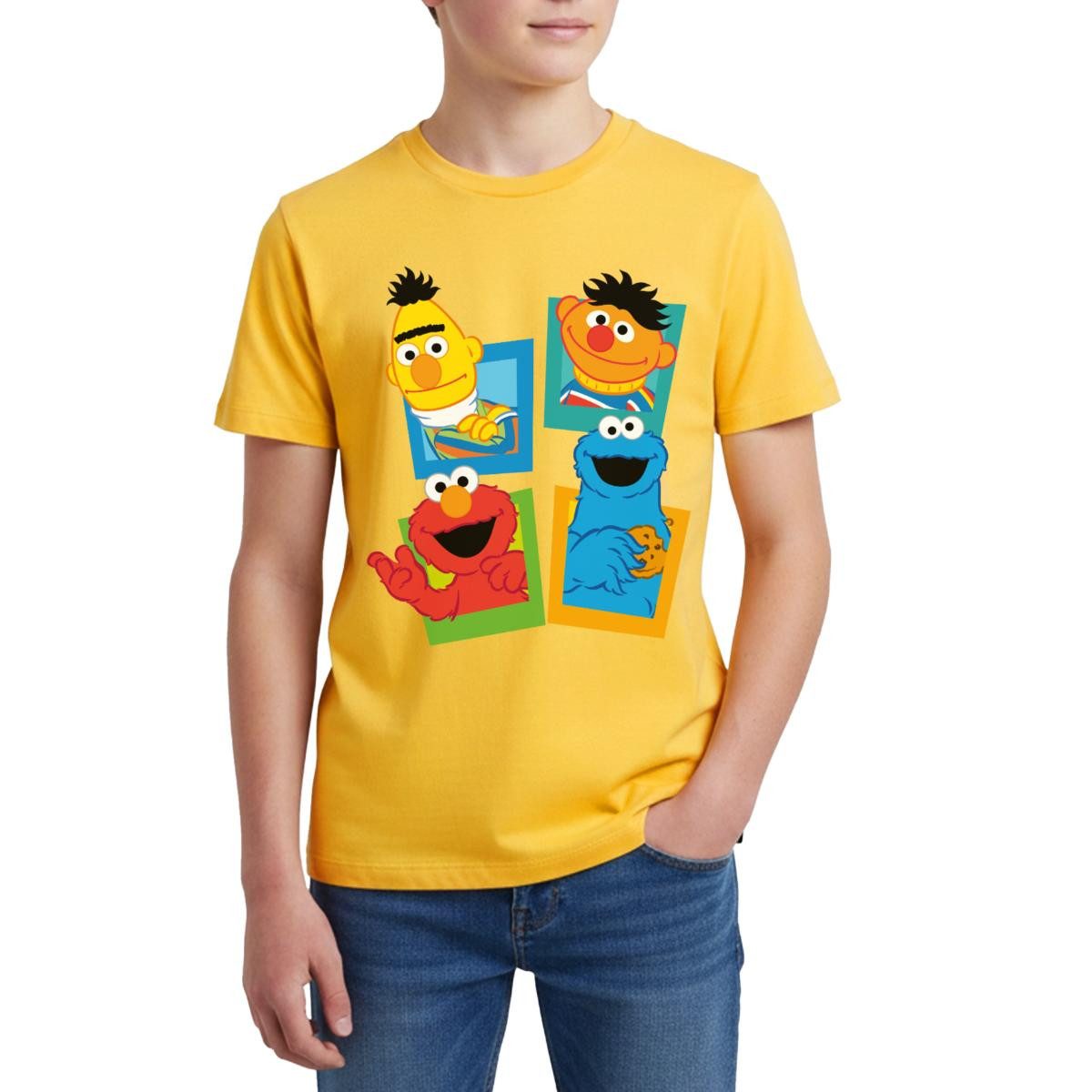 T-Shirt Sesamstraße Kacheln Ernie und Bert Teenager Premium T-Shirt