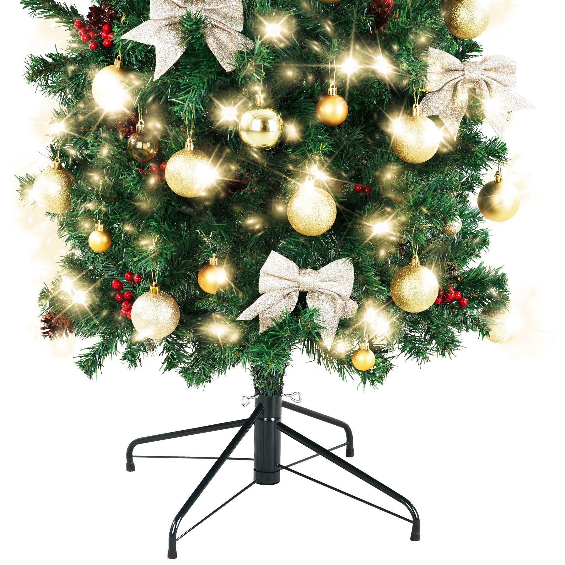 tectake Christbaumkerzen Kabellose LED-Weihnachtskerzen, Lichterabstand 10 cm, warmweiß, Ausgestattet mit 8 Funktionen, strombetrieben, biegsames Kabel – Bild 4 von 5
