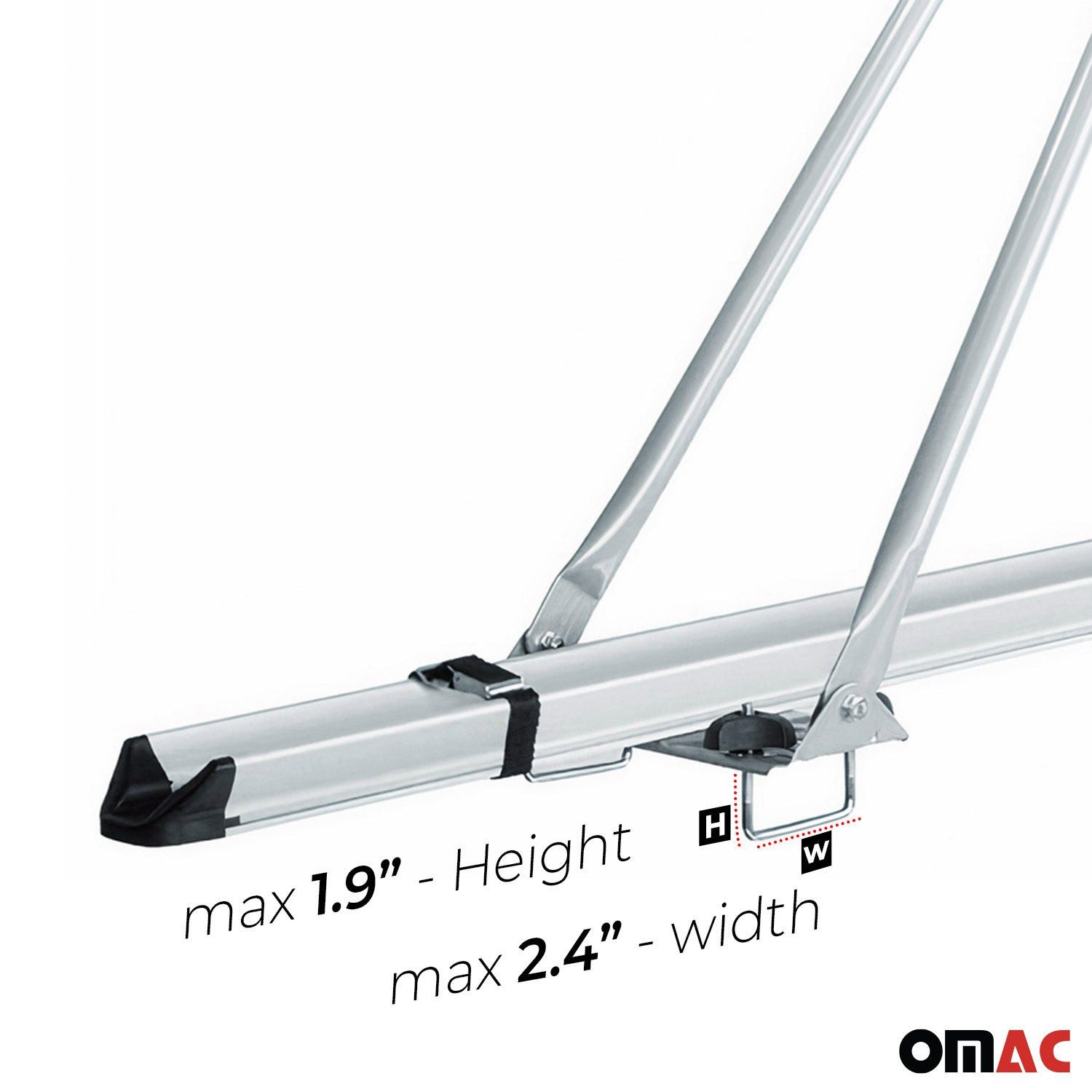 OMAC Dachfahrradträger 2x Dachfahrradträger bis 15kg Fahrradhalter Aluminium Fahrräder, (2-tlg), Abnehmbar, Leichtgewichtig – Bild 4 von 5