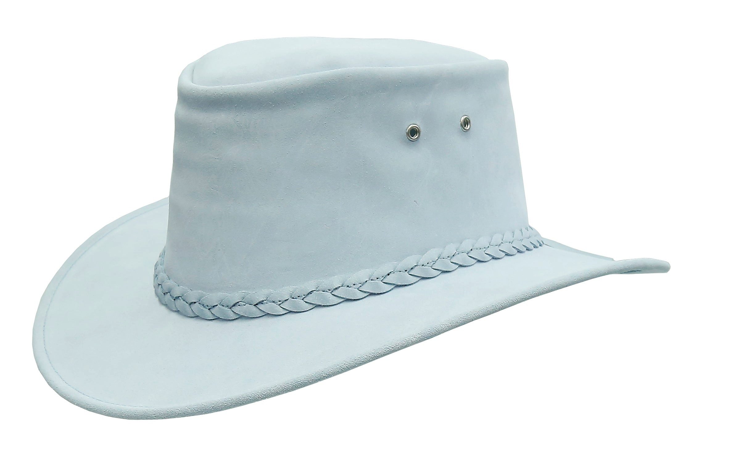 Outbacker Cowboyhut Australischer Cowboyhut aus weichem Wildleder in hellblau und rosa