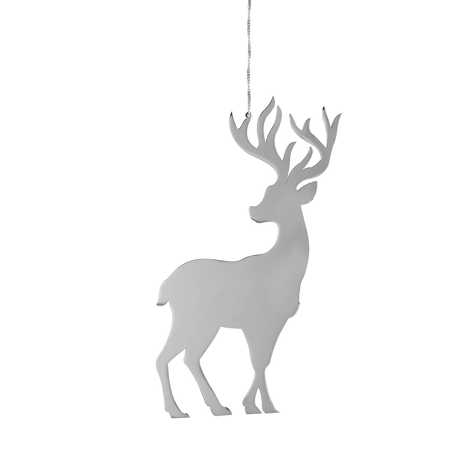 Hirsch Dekohänger, Höhe aus Tierfigur, cm, St), JASPER Weihnachtsdeko hochwertigem (1 Fink Aus Edelstahl gefertigt Weihnachtsfigur 30 Edelstahl, ca.