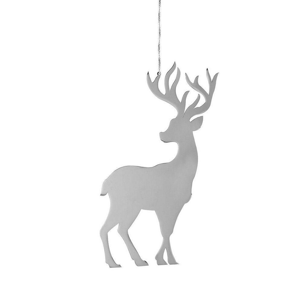 Fink Weihnachtsfigur Dekohänger, Hirsch JASPER (1 St), Tierfigur,  Weihnachtsdeko aus Edelstahl, Höhe ca. 30 cm, Aus hochwertigem Edelstahl  gefertigt