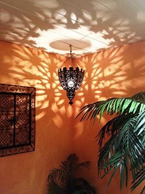 Marrakesch Orient & Mediterran Interior Deckenleuchte Orientalische Lampe Pendelleuchte Schwarz Frana