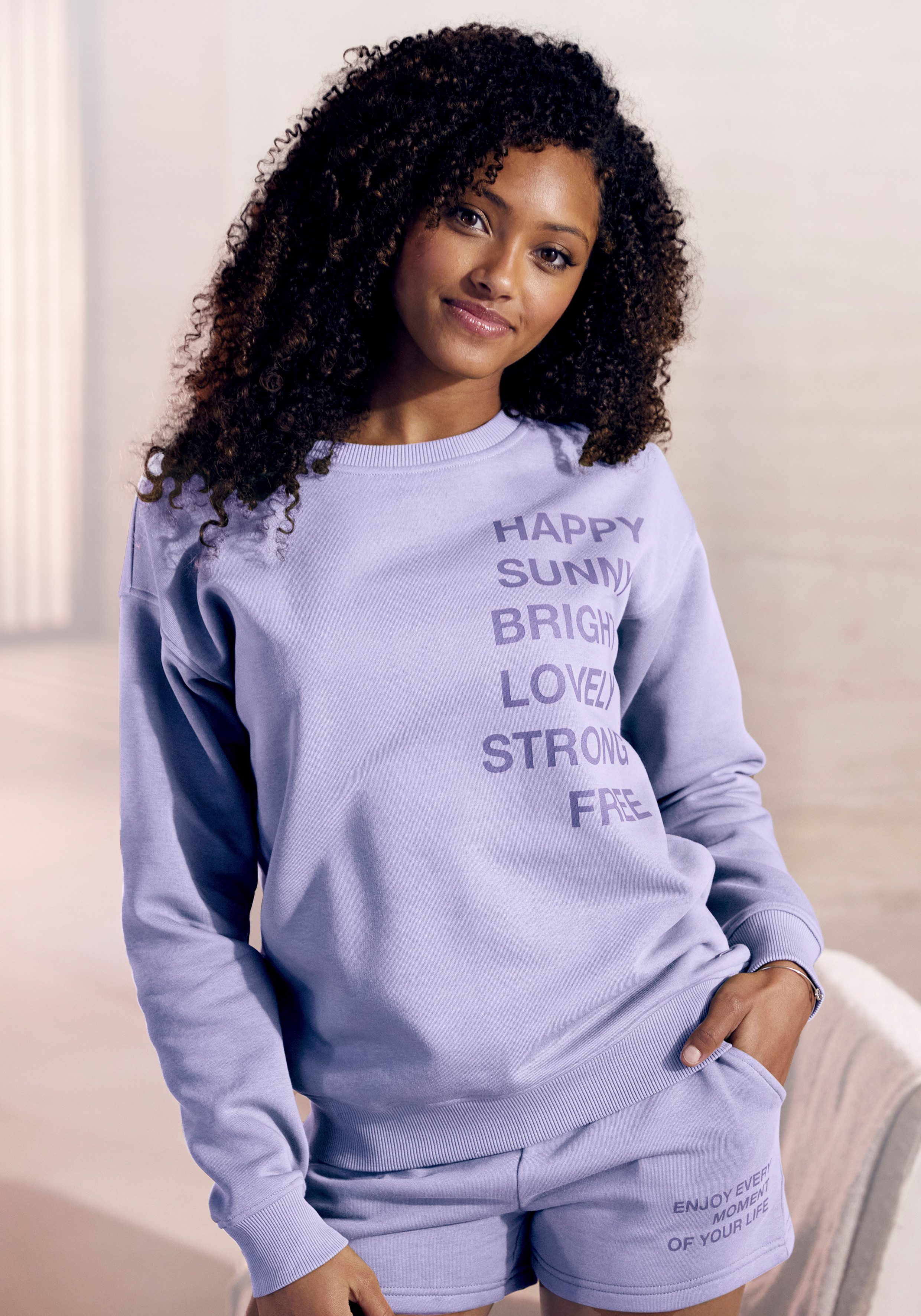 Buffalo Sweatshirt - Loungeshirt mit Statement Druck, Loungewear