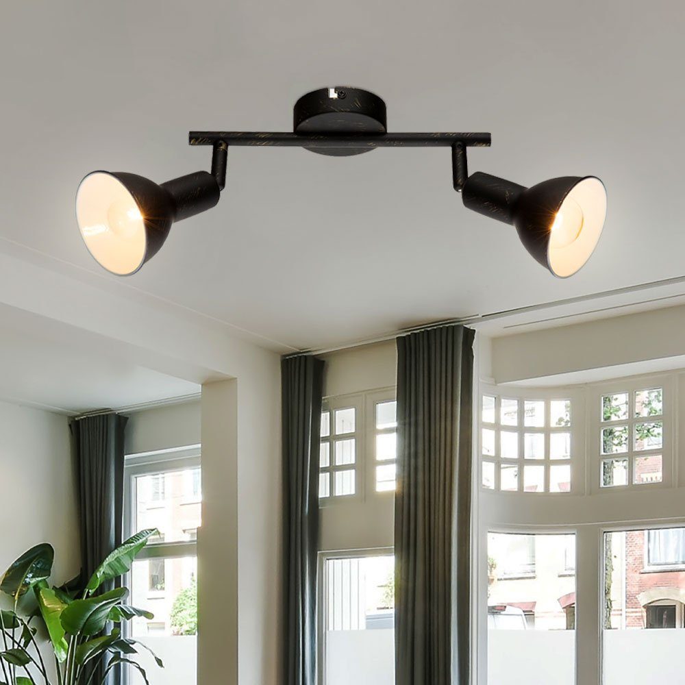 Zimmer Beweglich nicht Lampe Deckenspot, Decken inklusive, etc-shop Leuchtmittel Schlaf Schwarz Leuchte Spots LED Wohn Gold