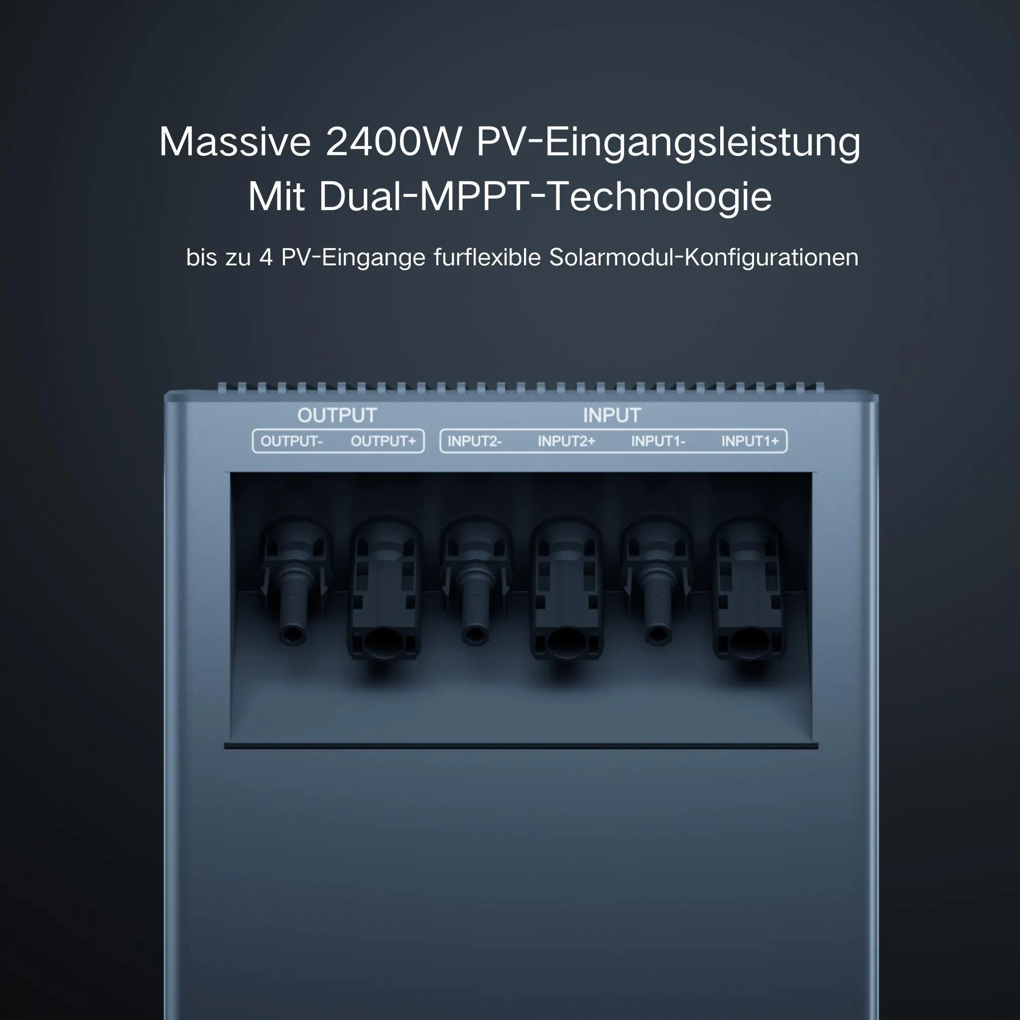 Tsun Balkonkraftwerk TSUN DCU2000Lite mit 800W Mikrowechselrichter & 910W Solarmodule, (inkl. 2x Astronergy 455Wp Full Black Glas-Glas Solarmodule), 2400W PV Input mit Dual MPPT, Plug & Play