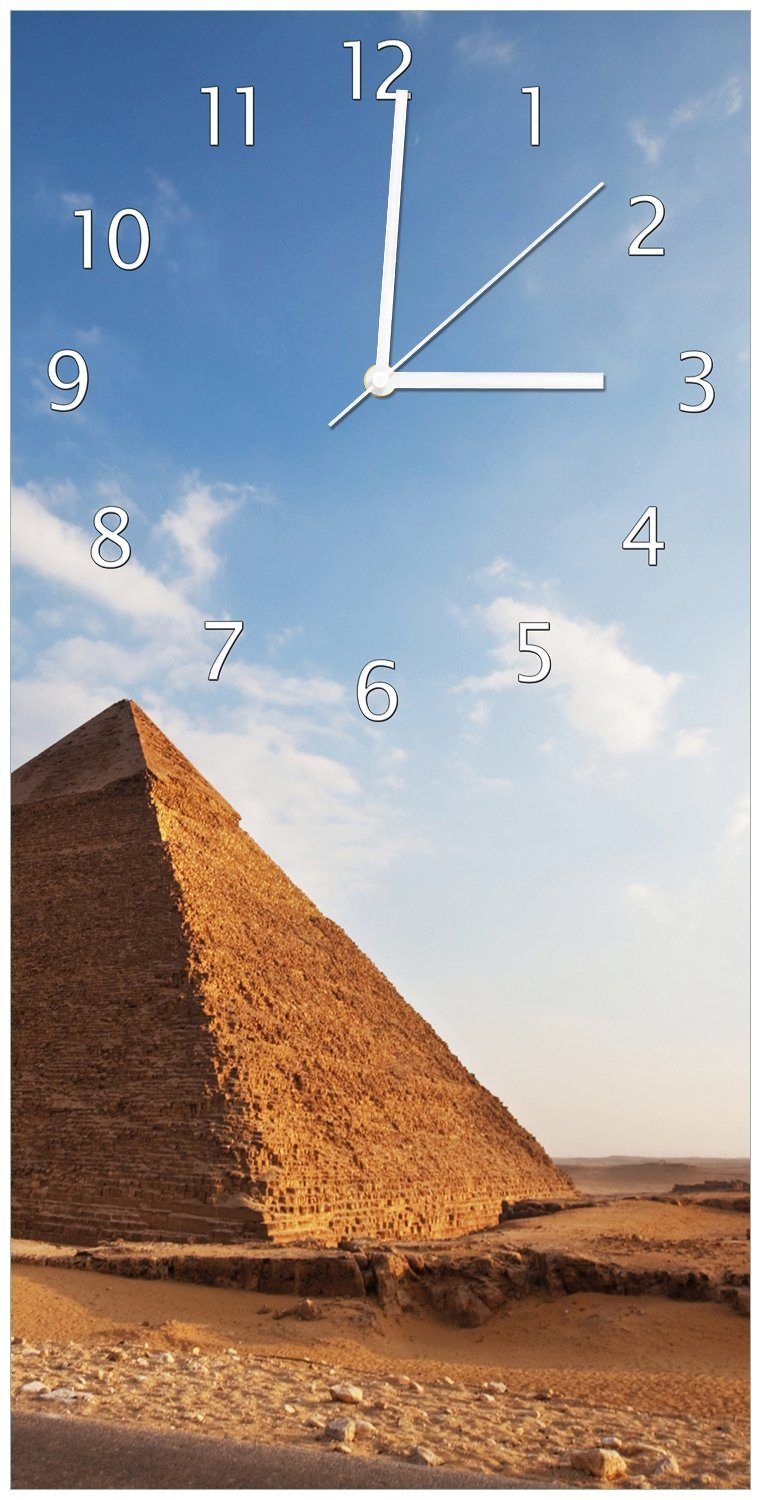 Ägypten Acryl) Alte Wallario Pyramide Wanduhr in aus (Uhr