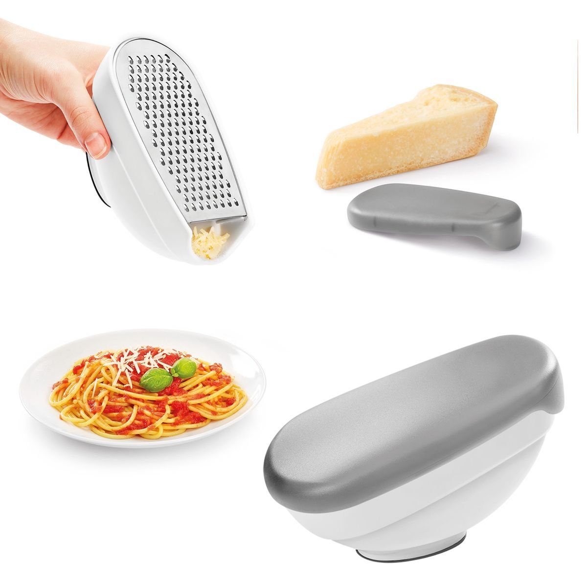 Gravidus Käsehobel Universalreibe 3 in 1 + Behälter, (1-St)