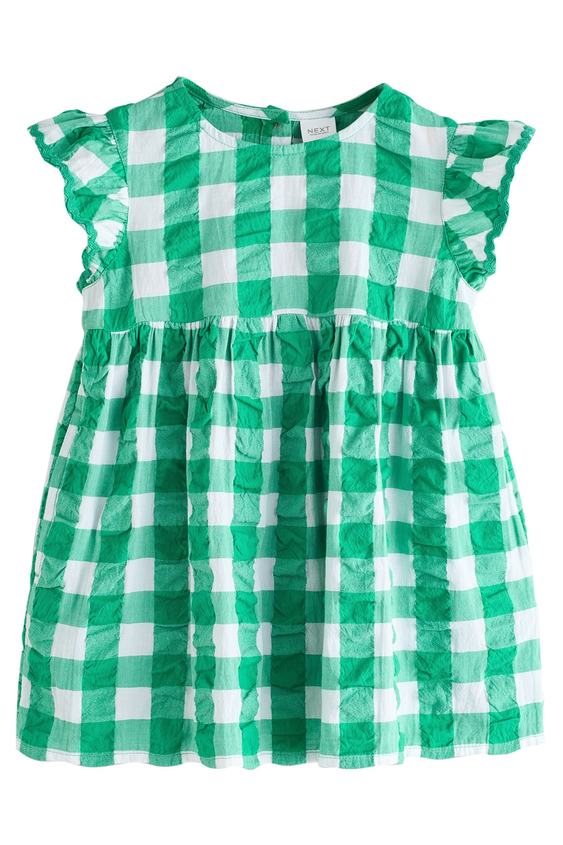 Next Blusenkleid Ric Rac Kleid mit Rüschenärmeln (1-tlg)