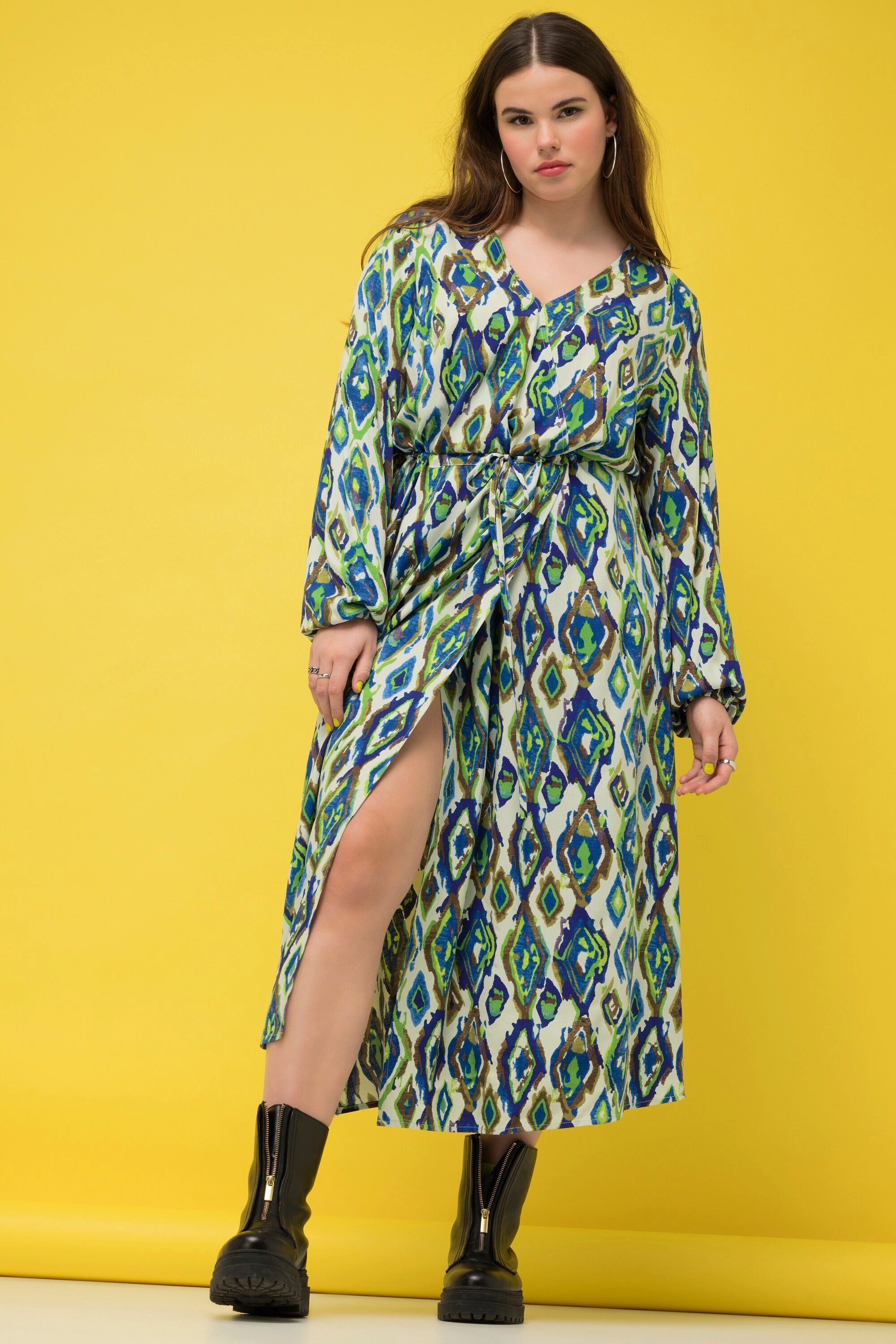 Studio Untold Maxikleid Maxikleid A-Line Rauten-Print günstig online kaufen