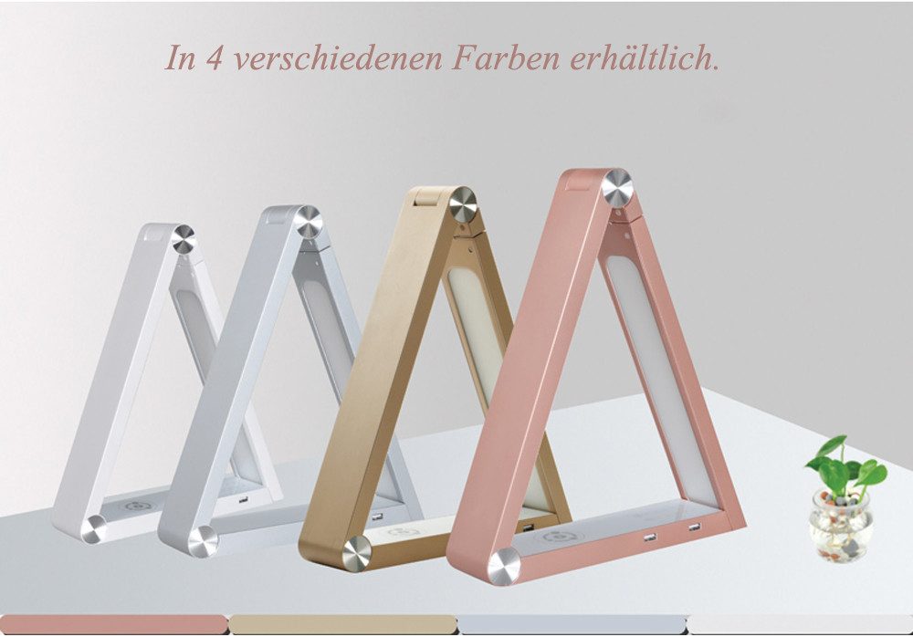 Eurotondisplay LED Tischleuchte LED Tischleuchte, 6W. Sparsam, dimmbar & Farbton einstellbar!, LED fest integriert, Tageslichtweiß, touch
