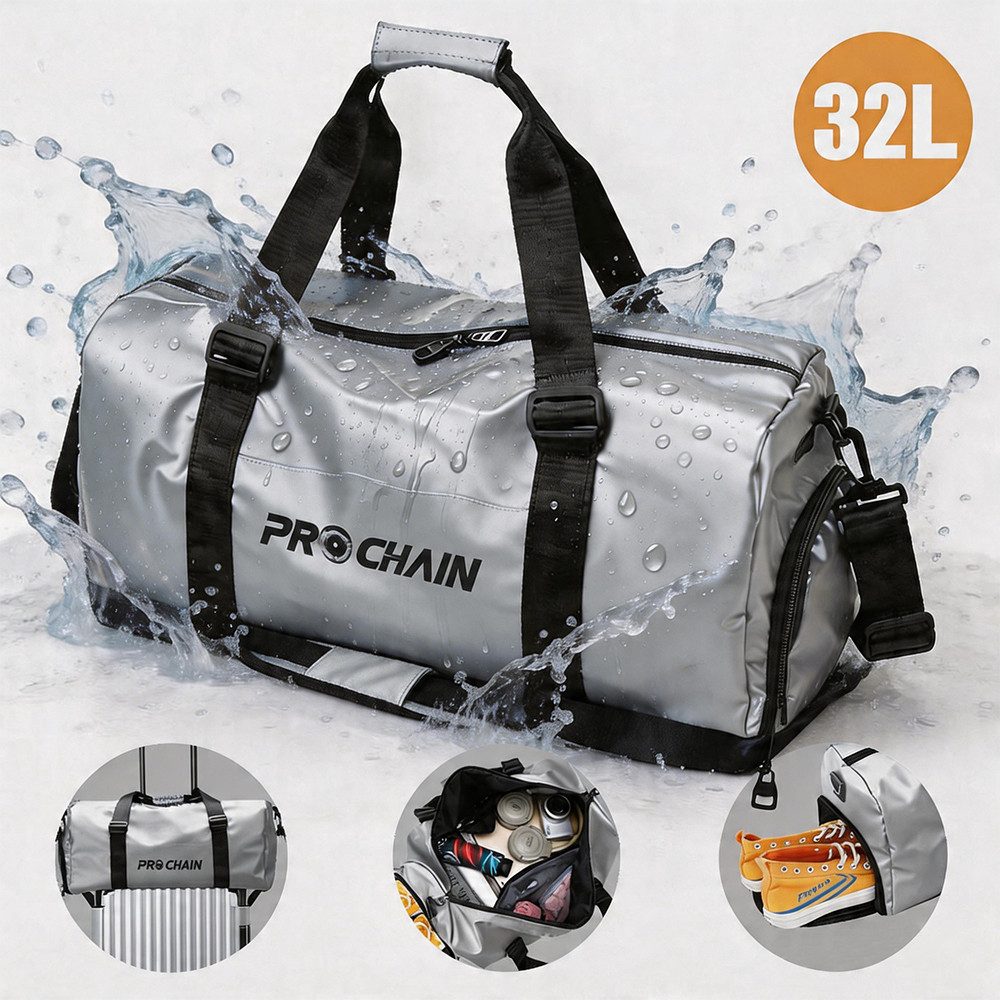 PROCHAIN Gymbag Sporttaschen für Männer und Frauen,Freizeit-Aufbewahrungstasche (Geeignet für Fitness Yoga Schwimmen Reisen, Leicht Hochwertig Sporttasche mit Schuhfach Lässiger Rucksack), Wasserdicht und Verschleißfest mit Schuhfach und Nassfach