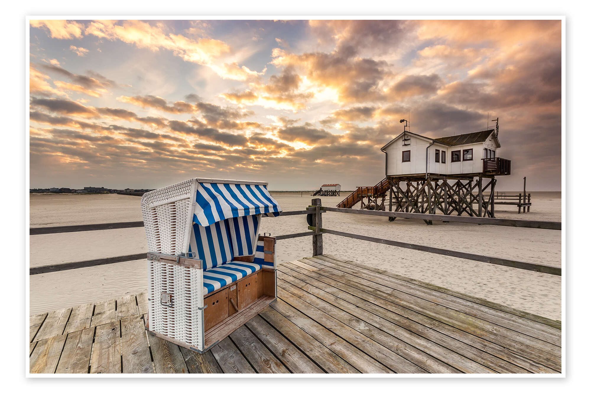 Posterlounge Wandbild Morgens am Nordsee Strand von Sankt Peter-Ording, Dennis Stracke, erhältlich als Poster, Leinwandbild, Wandsticker oder Acrylglasbild