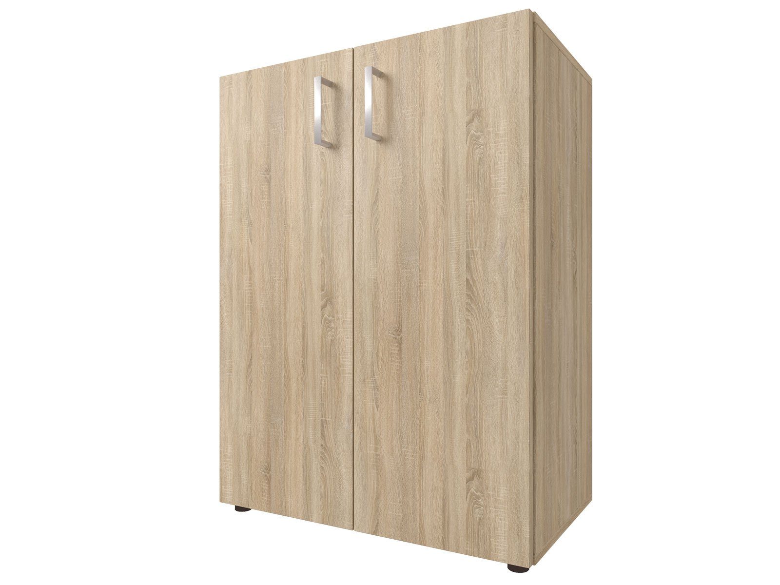 möbelando Aktenschrank Trio 2 zeitloser Beistellschrank aus Spanplatte in Sonoma/Eiche mit 1 höhenverstellbaren Einlegeboden. Breite 57 cm, Höhe 77 cm, Tiefe 34,5 cm - Made in Germany Eiche | Sonoma/Eiche