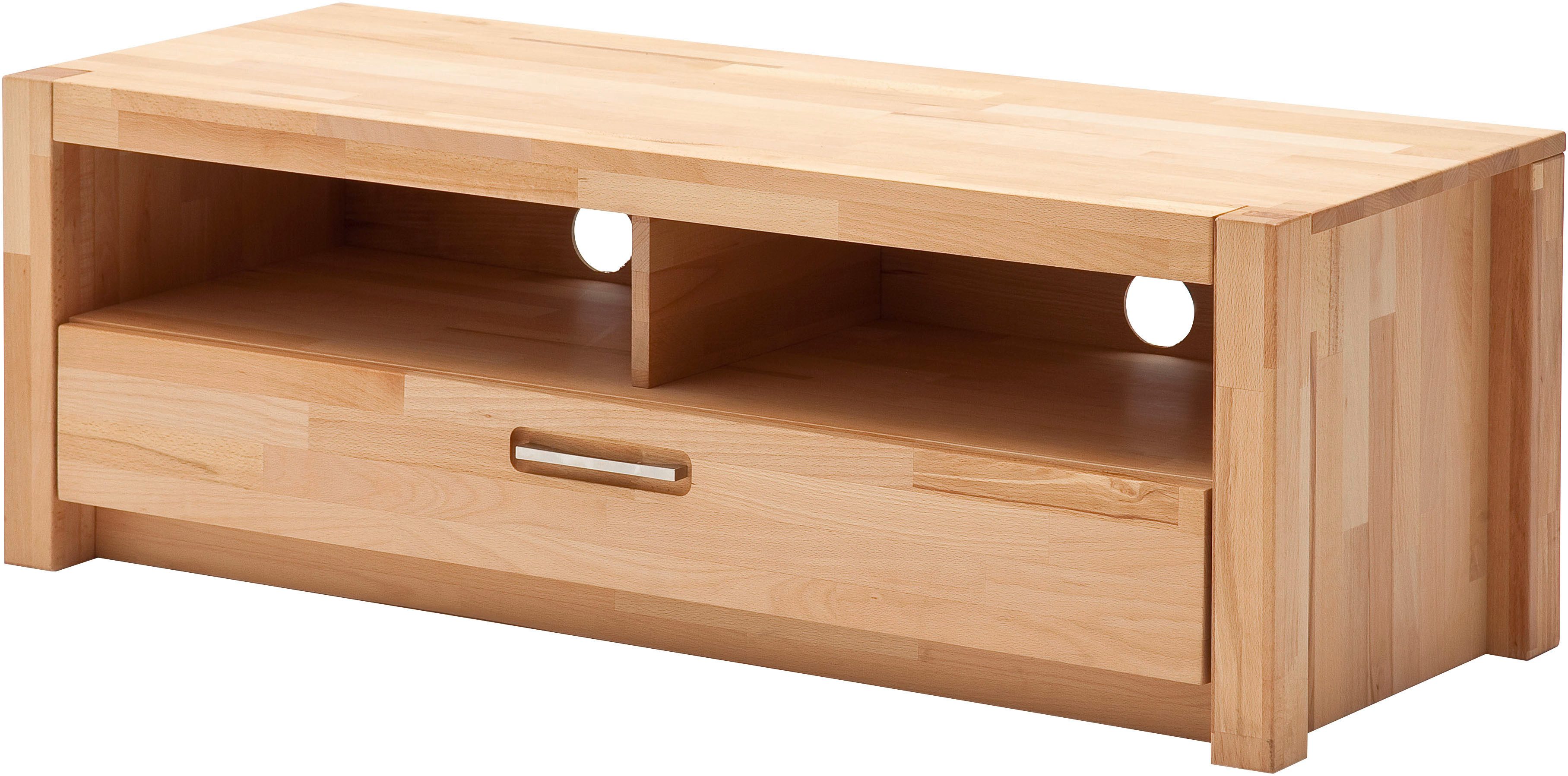 MCA living Lowboard Fenja TV-Element, Kommode,TV-Möbel,Breite 125 cm (Set, 1 St., 1 Stück), Massivholz, 1 Schubkasten, 2 offene Fächer, maximale TV-Розмір 50 Zoll