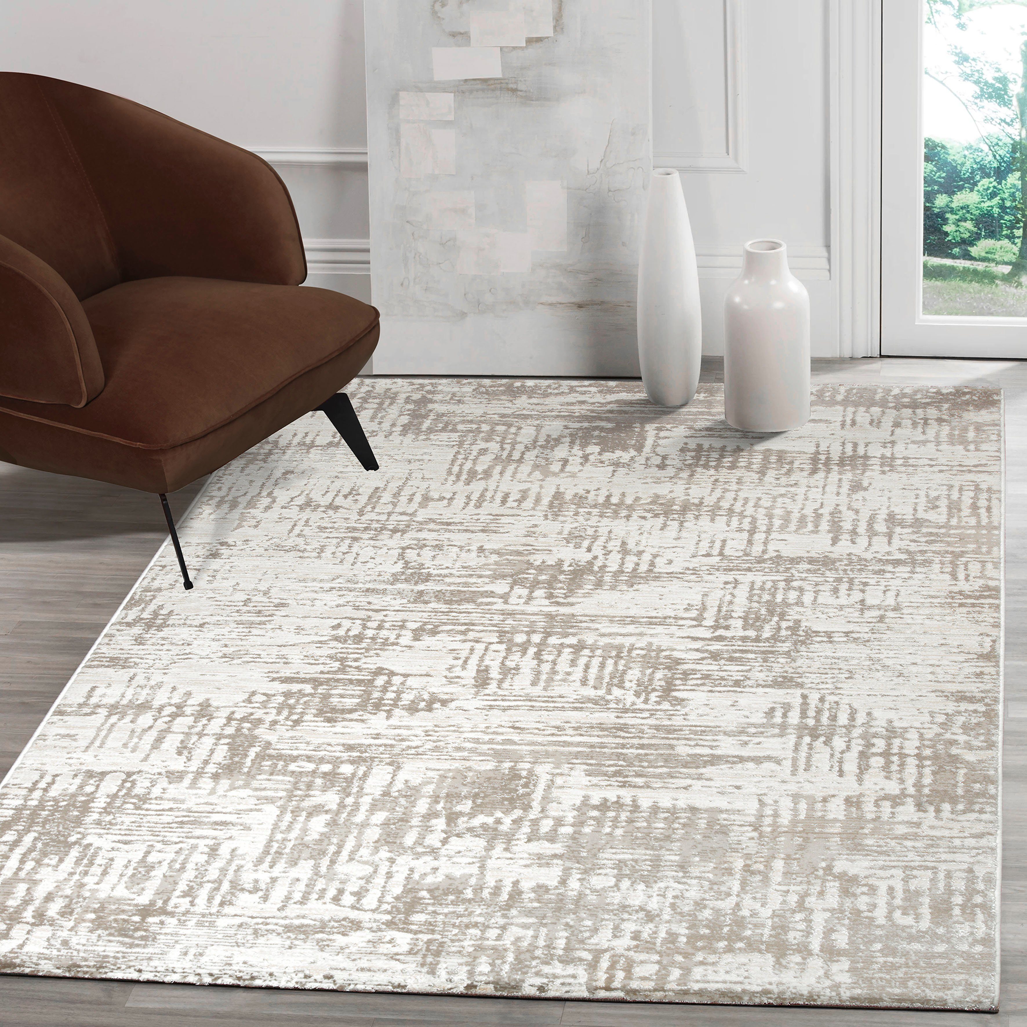 Sanat Teppich Harmony 3215, auch als Läufer und rund, rechteckig, Höhe: 12 mm, Wohnzimmer, Kurzflor, modern, abtrakt, Schlafzimmer