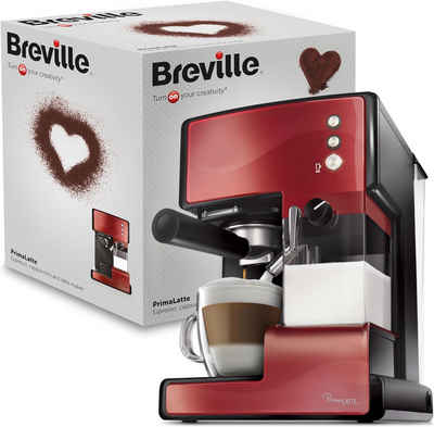 Breville Kaffeevollautomat PrimaLatte Kaffee- und Espressomaschine italienische Pumpe mit 15 Bar, oder Pads geeignet, Integrierter automatischer Milchschäumer