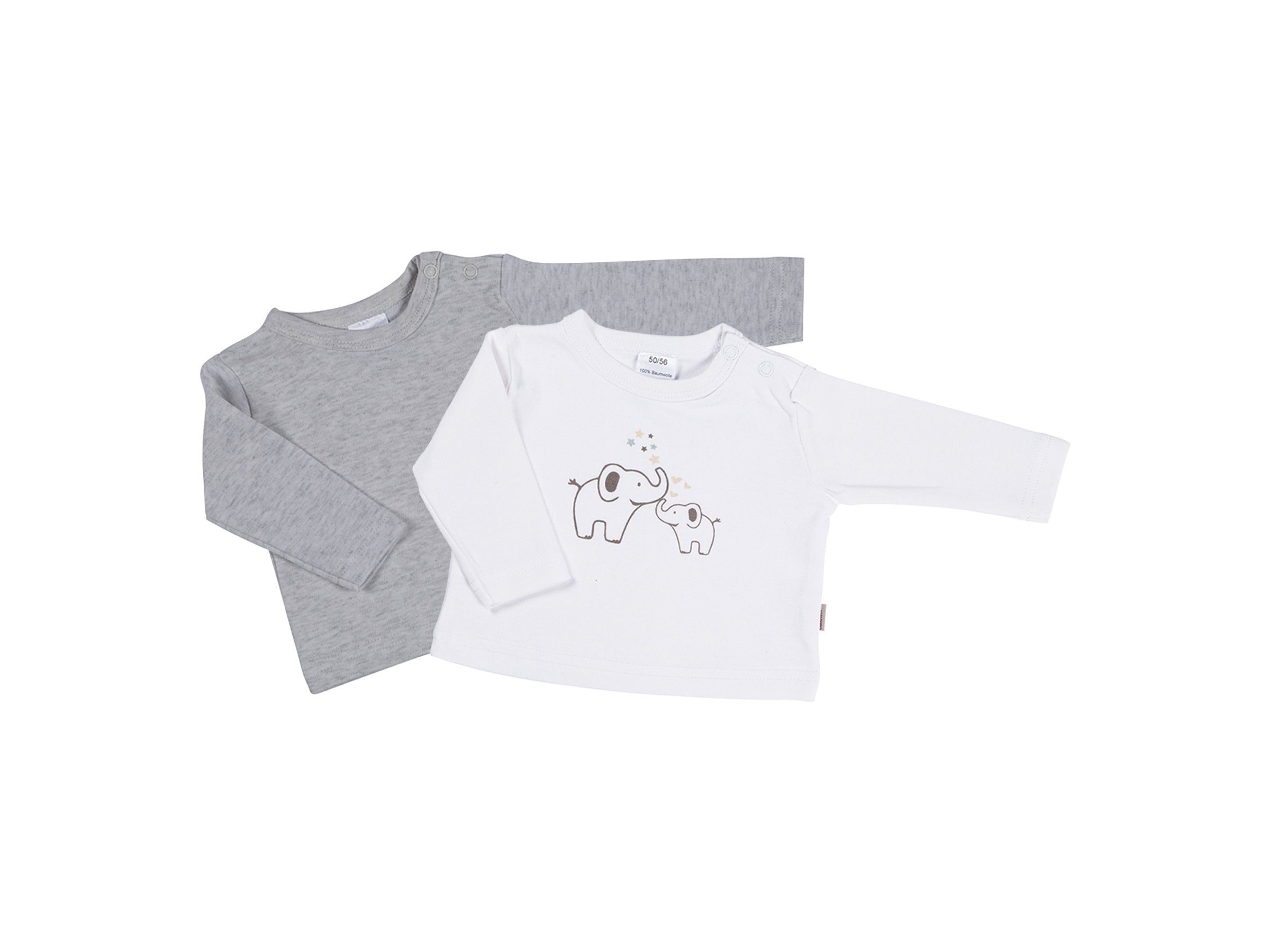 Clinotest Langarmshirt Unisex Baby Langarmshirts 2er Doppelpack, 100% Baumwolle