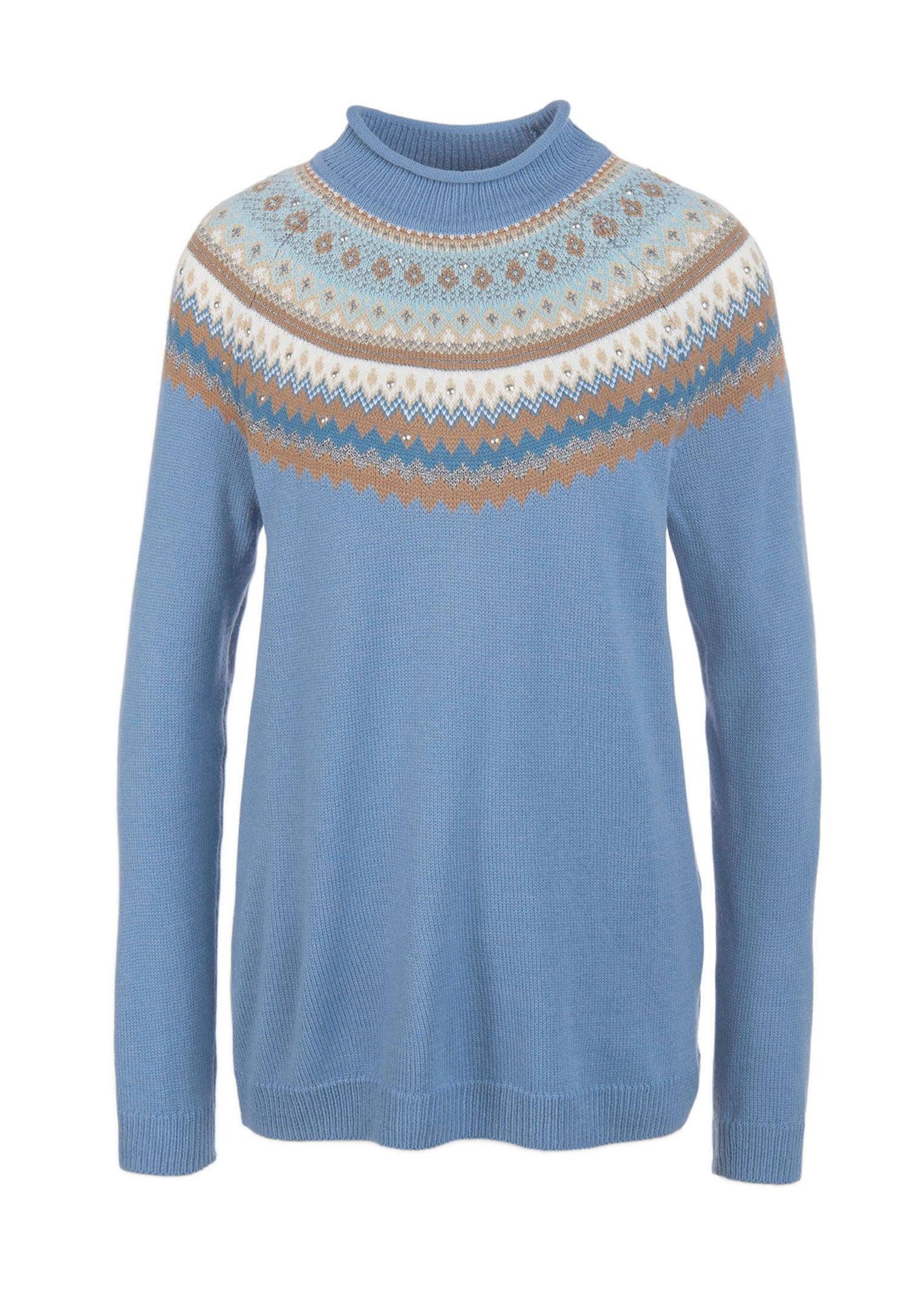 GOLDNER Strickpullover Kurzgröße: Norweger-Pullover mit Schurwolle günstig online kaufen