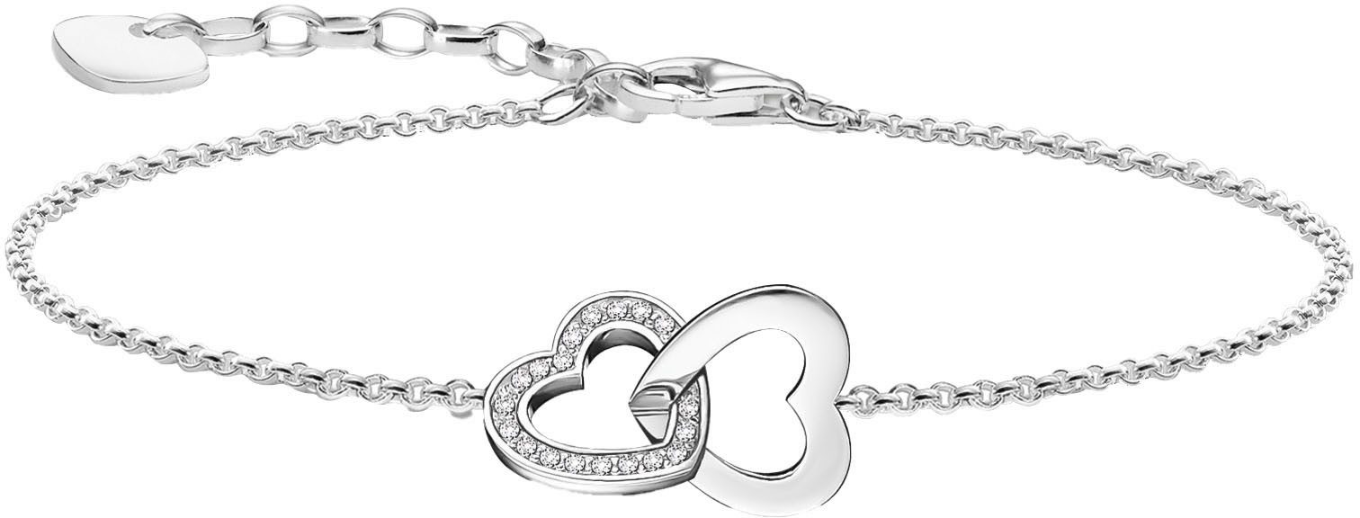 THOMAS SABO Armband mit verschlungenen Herzen, mit Zirkonia (synth)