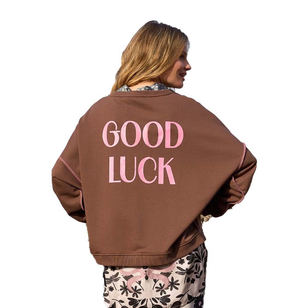 Miss Goodlife Sweatshirt Miss Goodlife Good Karma Good Luck, MG13320, Choco günstig online kaufen