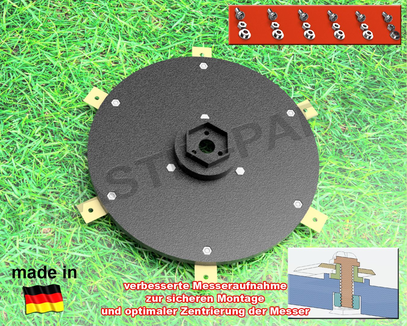 Plastik Parts Mährobotermesser Messerscheibe 6 Klingen Ecovacs GOAT G1 800 2000 O500 O800 O1200