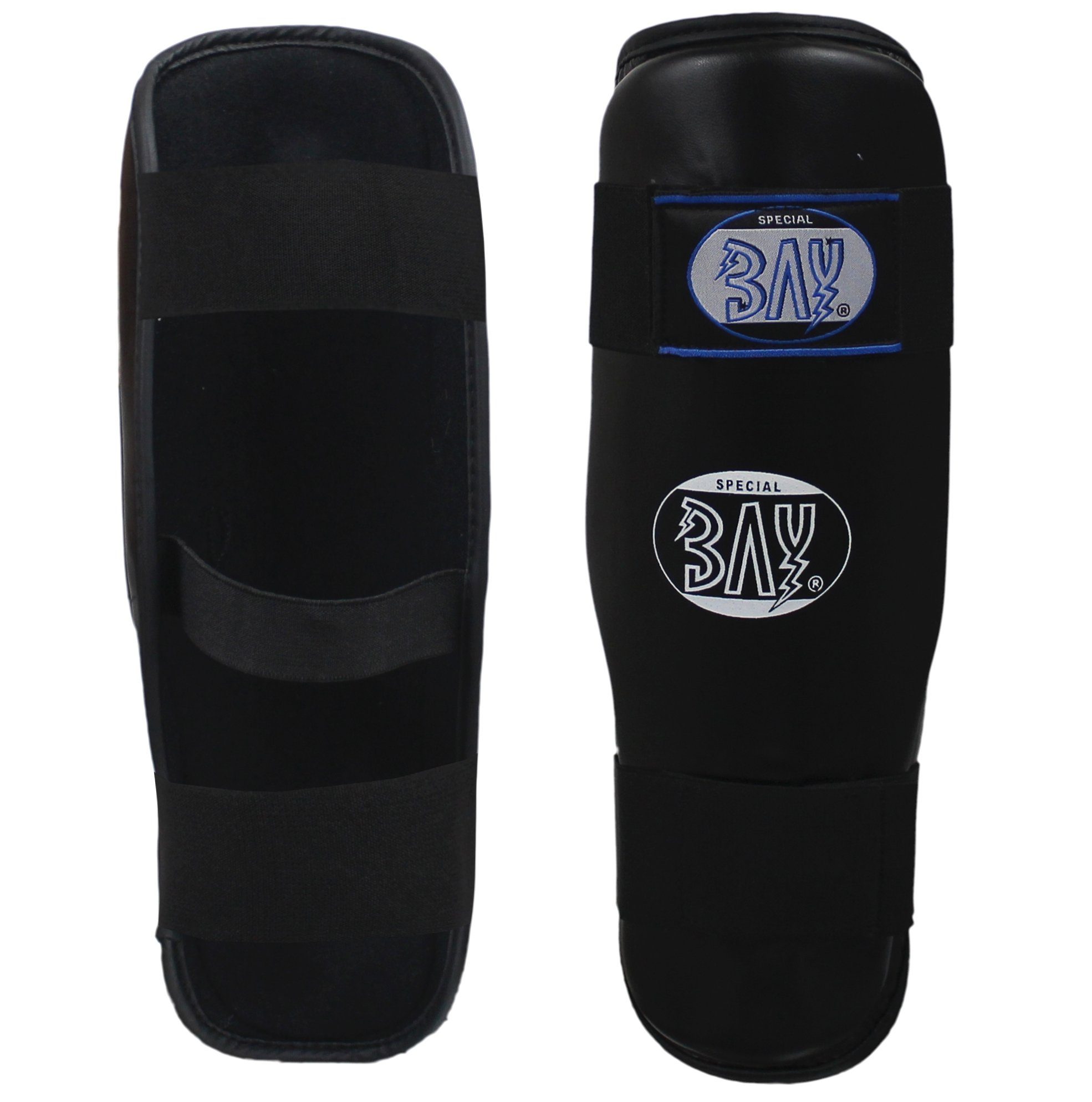 BAY-Sports Kampfsport Schienbeinschoner Komfort Schienbeinschutz Schienbeinschützer Kickboxen Krav Maga MMA (Paar, Breiter Klettverschluss), Vollkontakt, extra dick und stabil