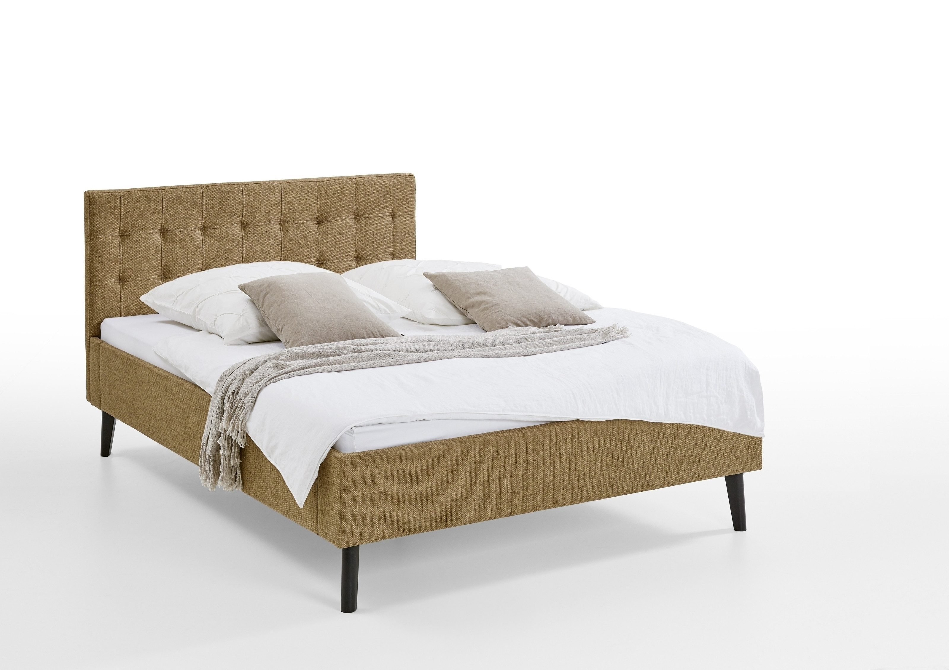 freiraum Polsterbett Empire, Liegefläche 140x200cm, Stoff Luis ocker - 146x100x210cm (BxHxT)