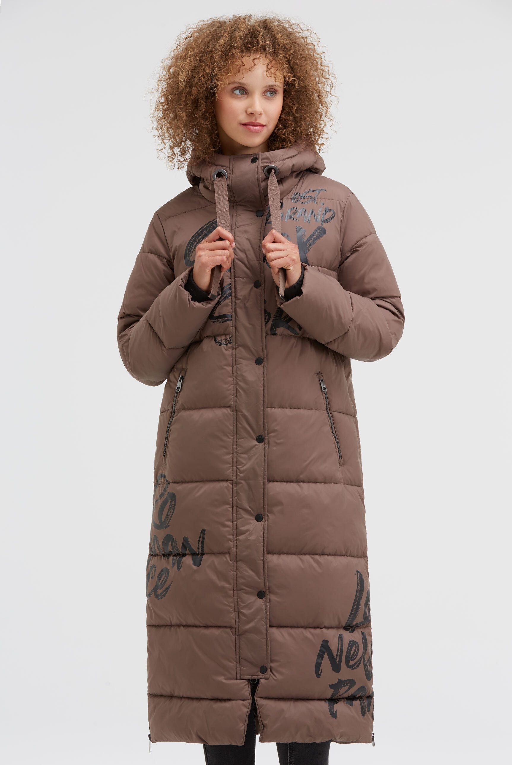 SOCCX Langmantel mit seitlichen Reißverschlüssen am Saum