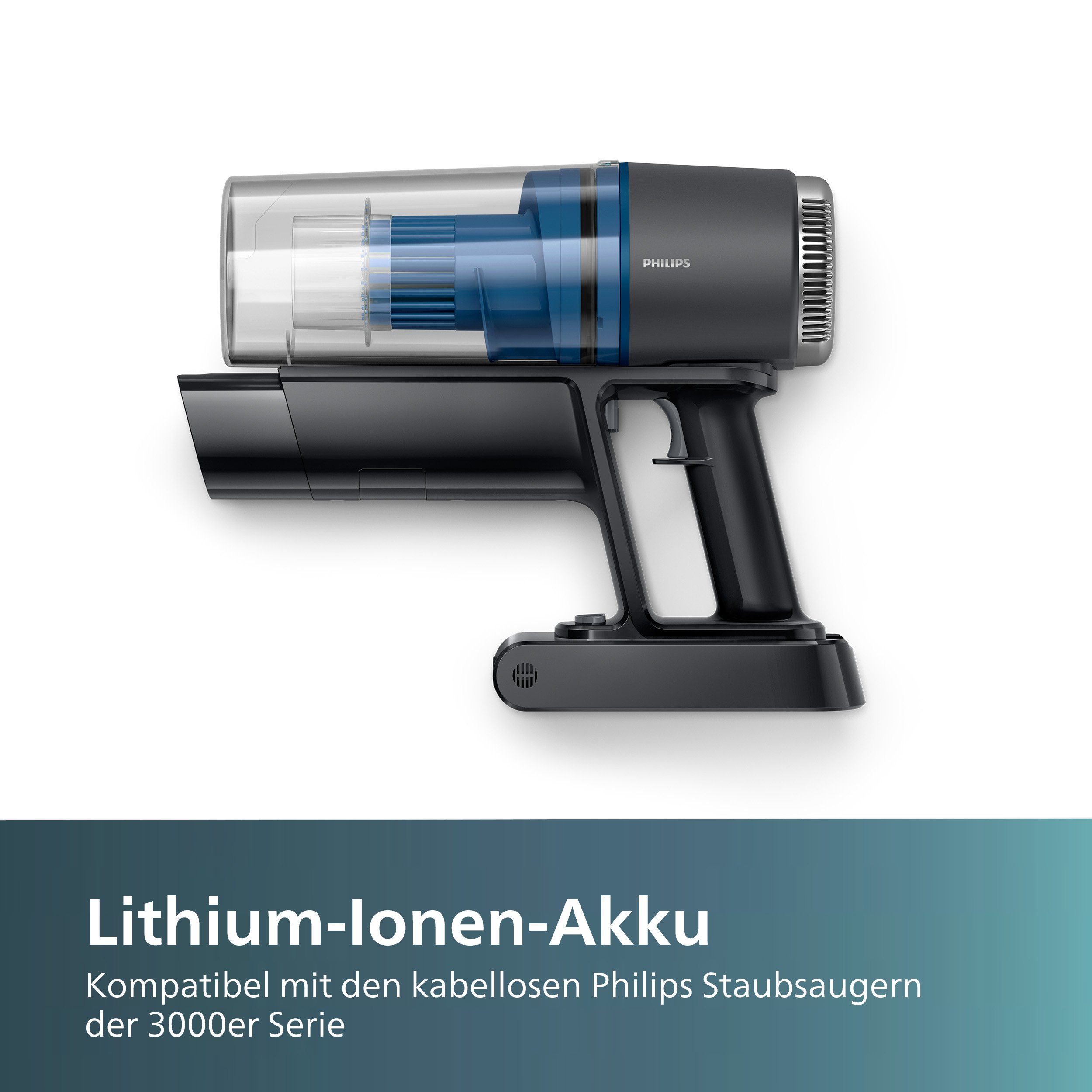 Philips XV1633/01Cordless VC 3000 Series, Lithium-Ionen-Akku Zusatz-Akku 2000 mAh (25,2 V, 1 St), verlängert die Betriebsdauer kabelloser Staubsauger der 3000er Serie