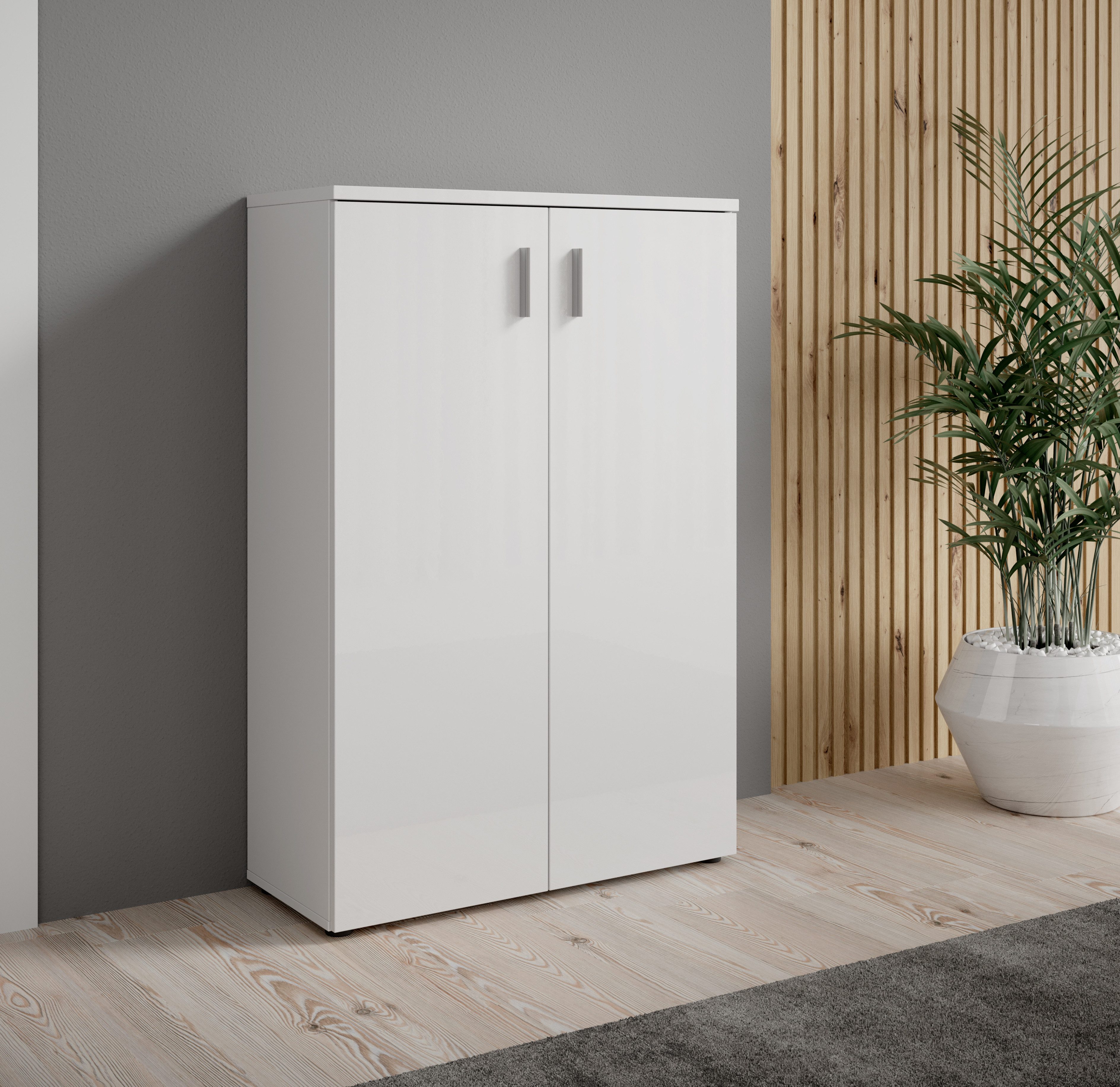 HBZ Schuhschrank "Lincoln weiß Glanz, BxHxT 80x120x35 cm" 1 Stk. tlg. Schuh günstig online kaufen