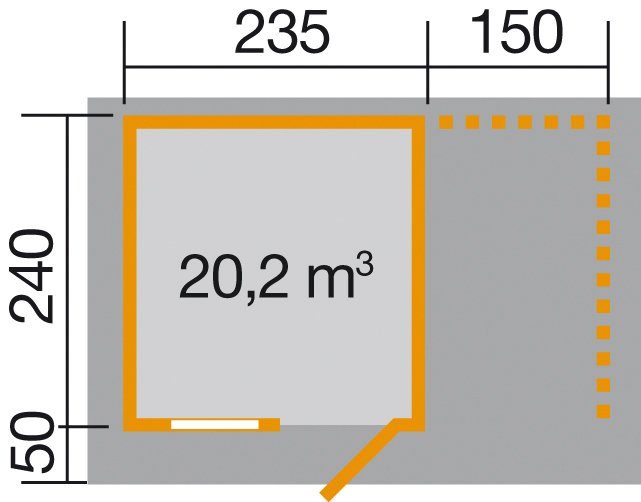 Thumbnail - weka Gartenhaus 170A Gr.2, BxT: 430x311 cm, (Set)