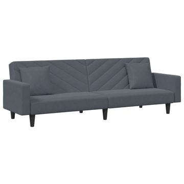 vidaXL Sofa 2-tlg. Sofagarnitur mit Kissen Dunkelgrau Samt