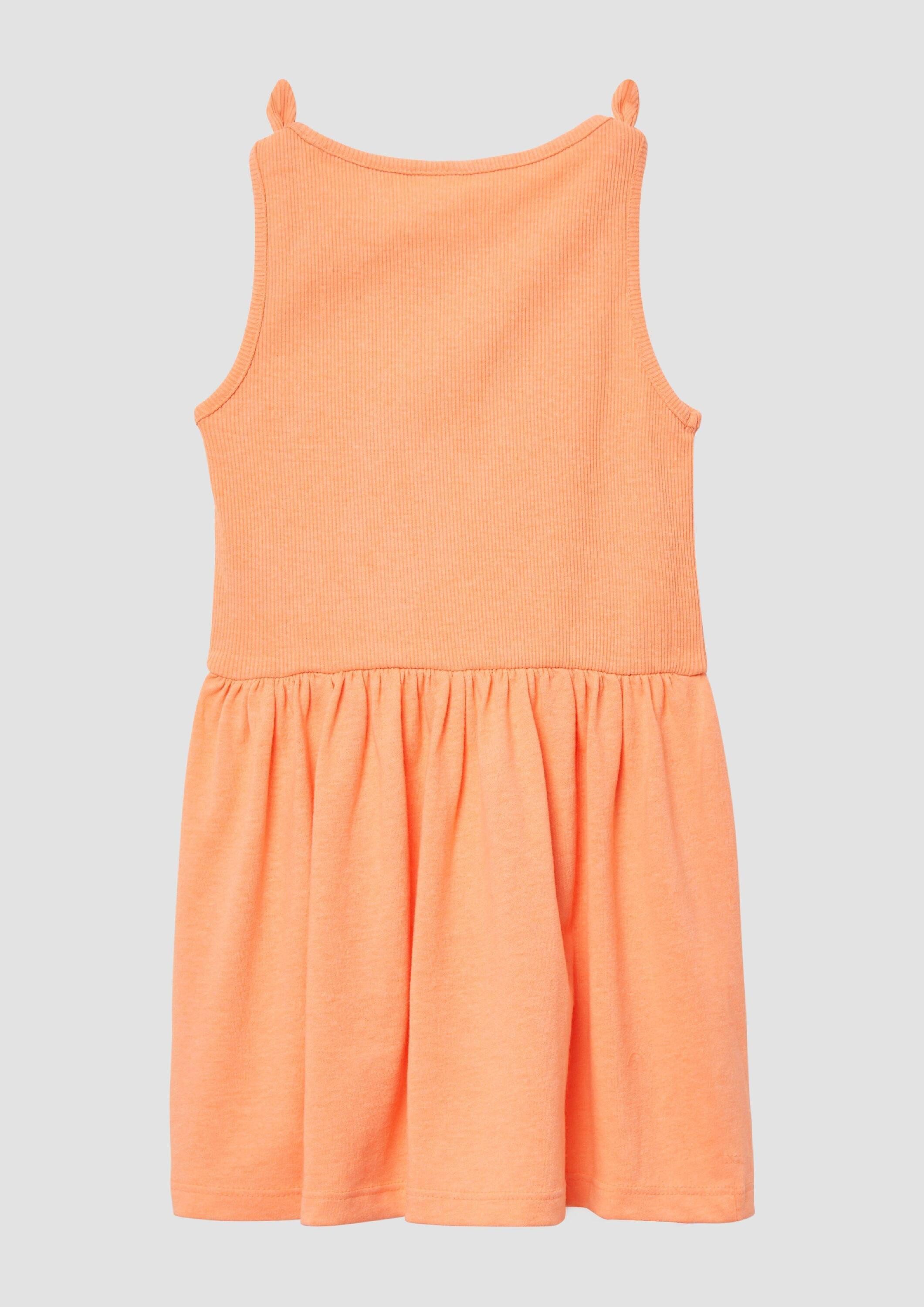 s.Oliver Minikleid Kleid Ausgestelltes Kleid mit Knotendetail und Stickerei