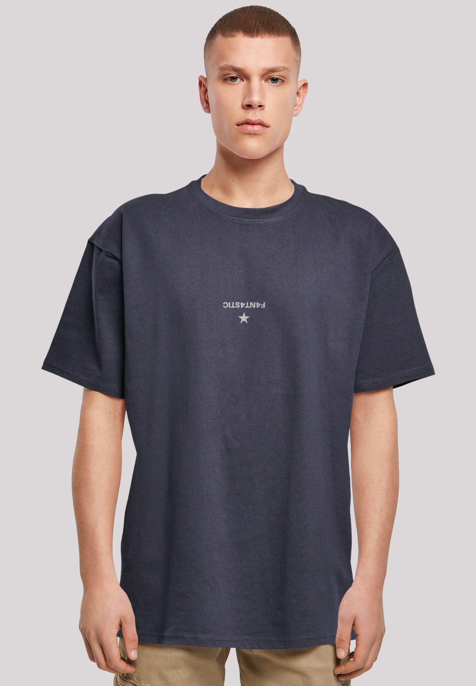 navy Grau Print T-Shirt F4NT4STIC Geometric